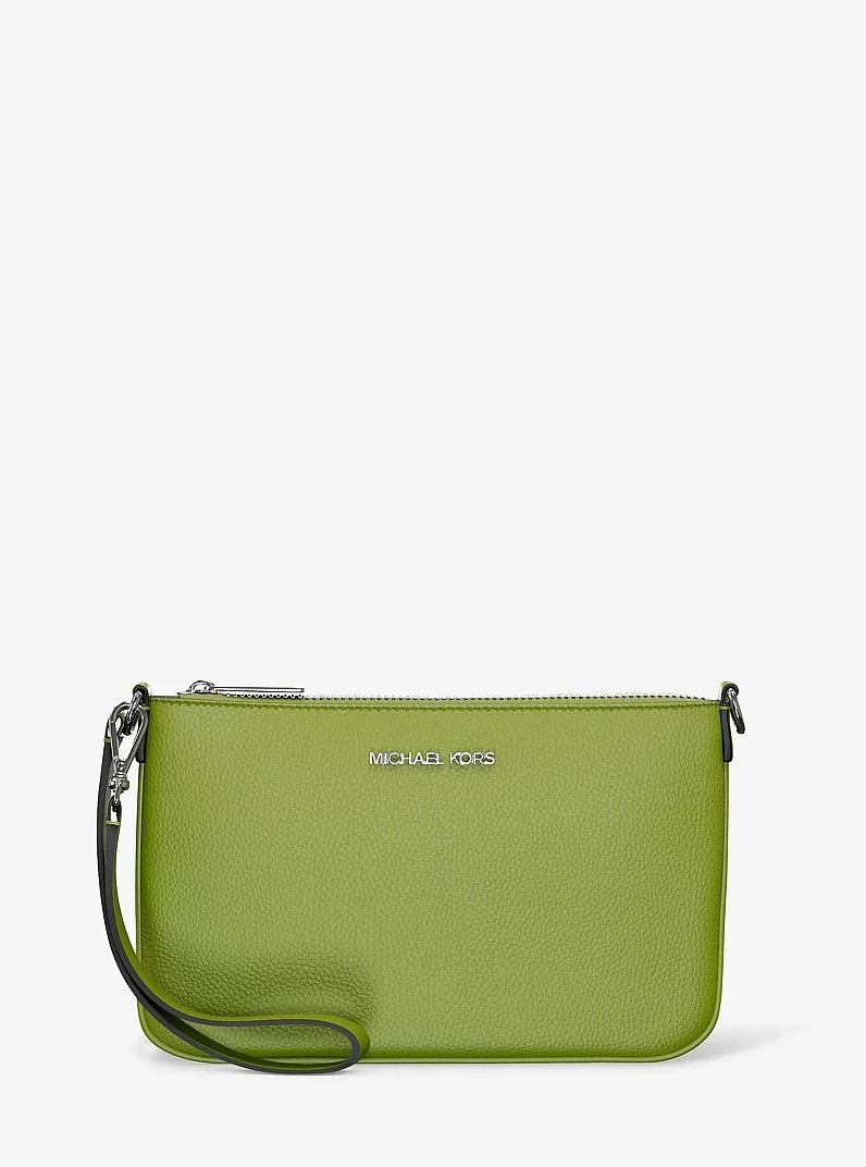 Jet Set Small Pebbled Leather Convertible Wristlet - 1