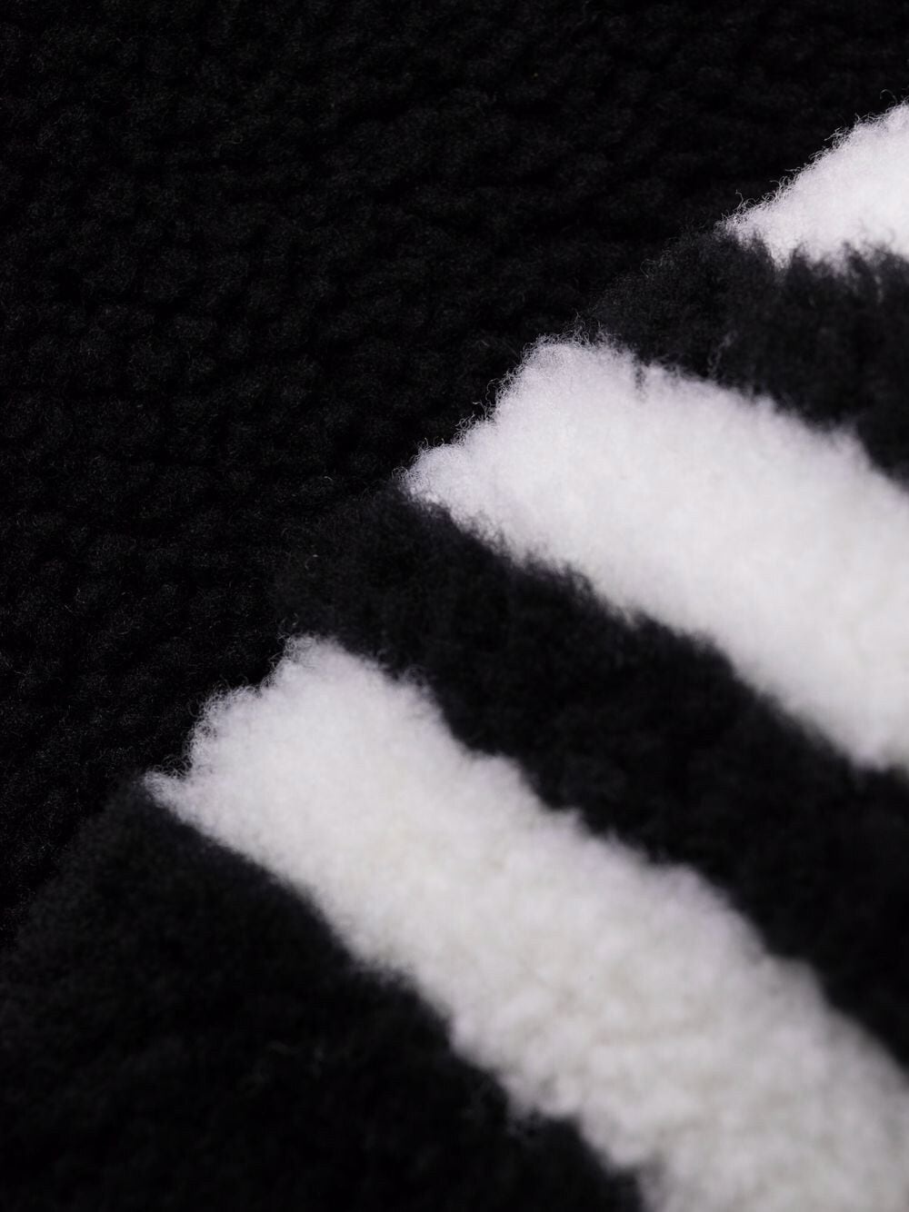 4-Bar stripe shearling peacoat - 6