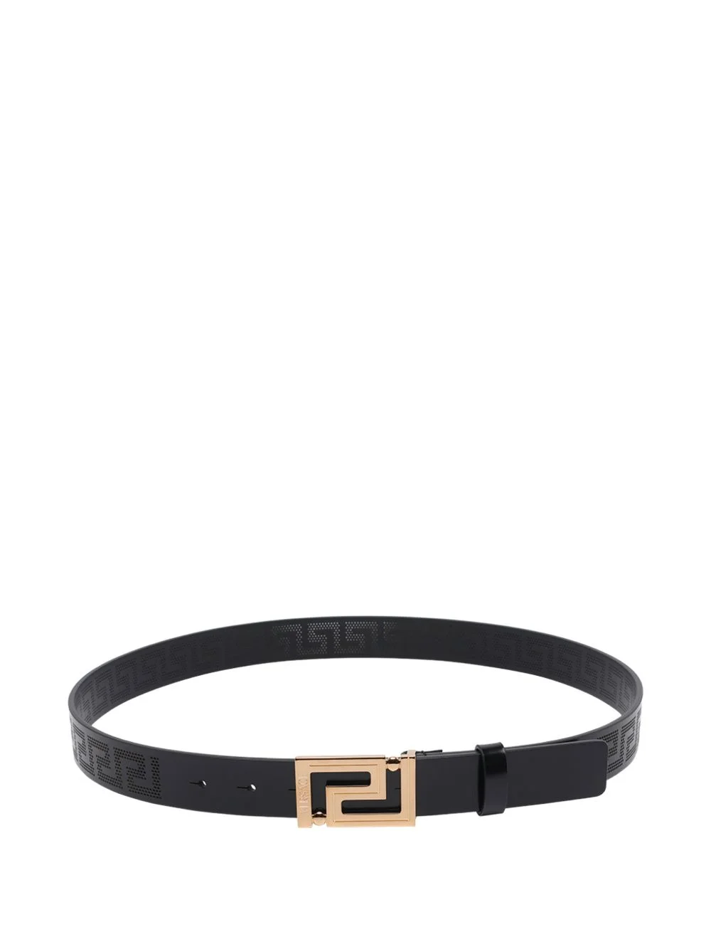 Greca buckle leather belt - 1