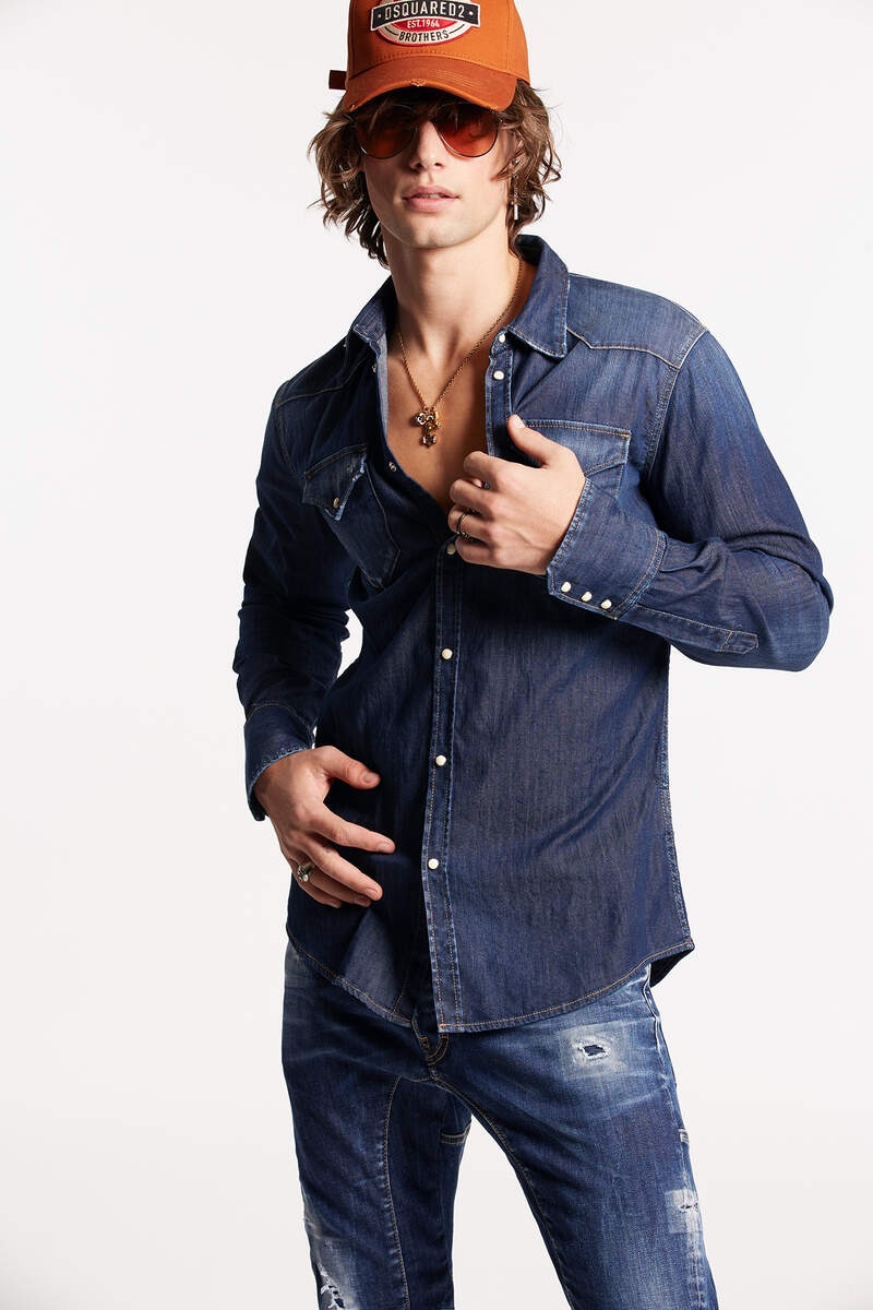 DARK CLASSIC WASH WESTERN SHIRT - 5