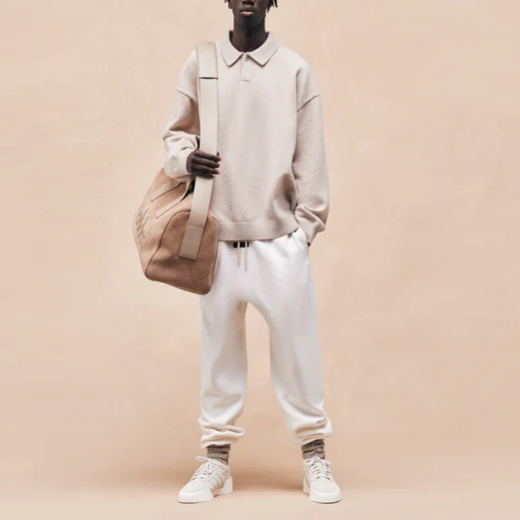 Fear of God Essentials FW23 Knit Polo Shirt 'Silver Cloud' 192BT232182F - 4