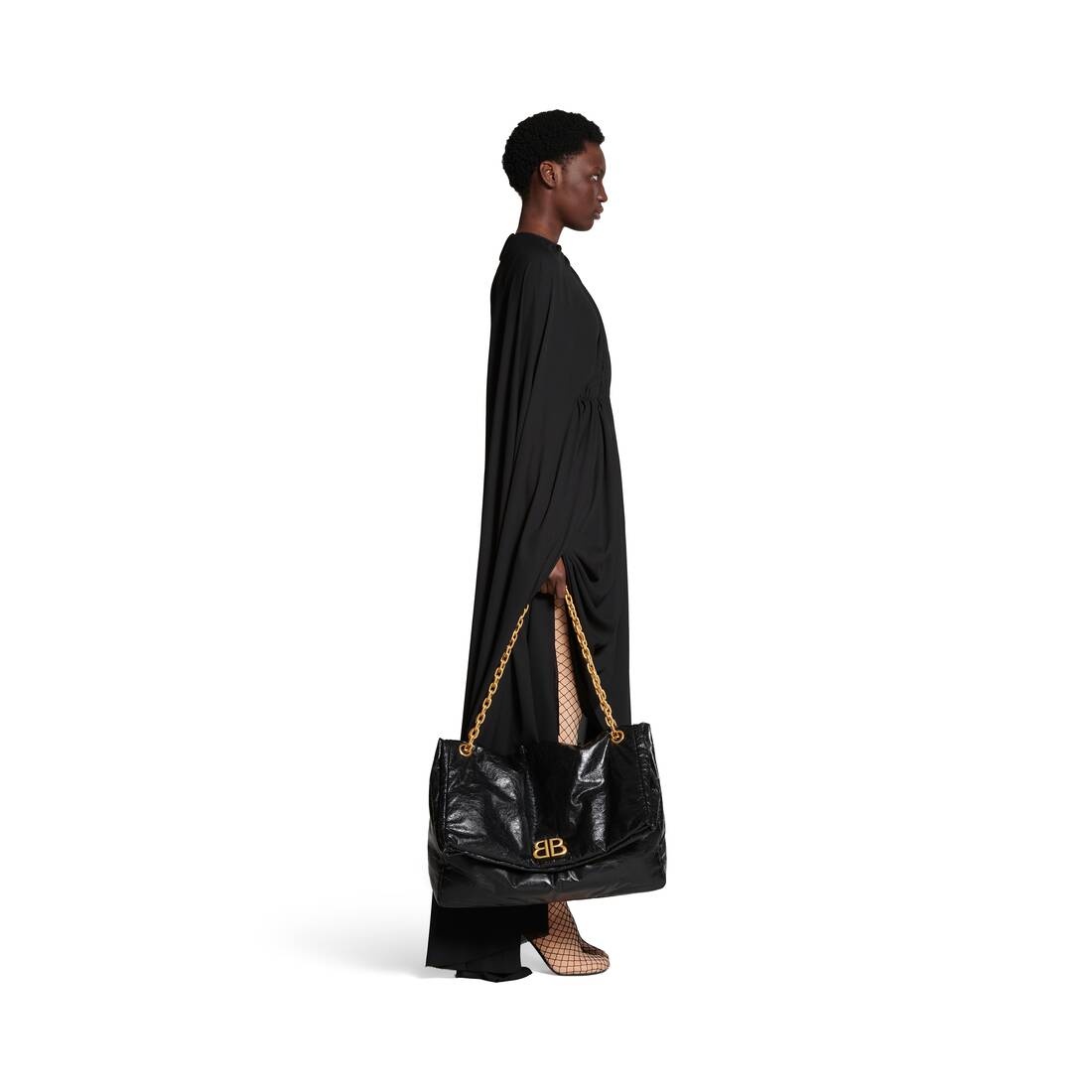Women's Monaco Large Chain Bag in Black - 2