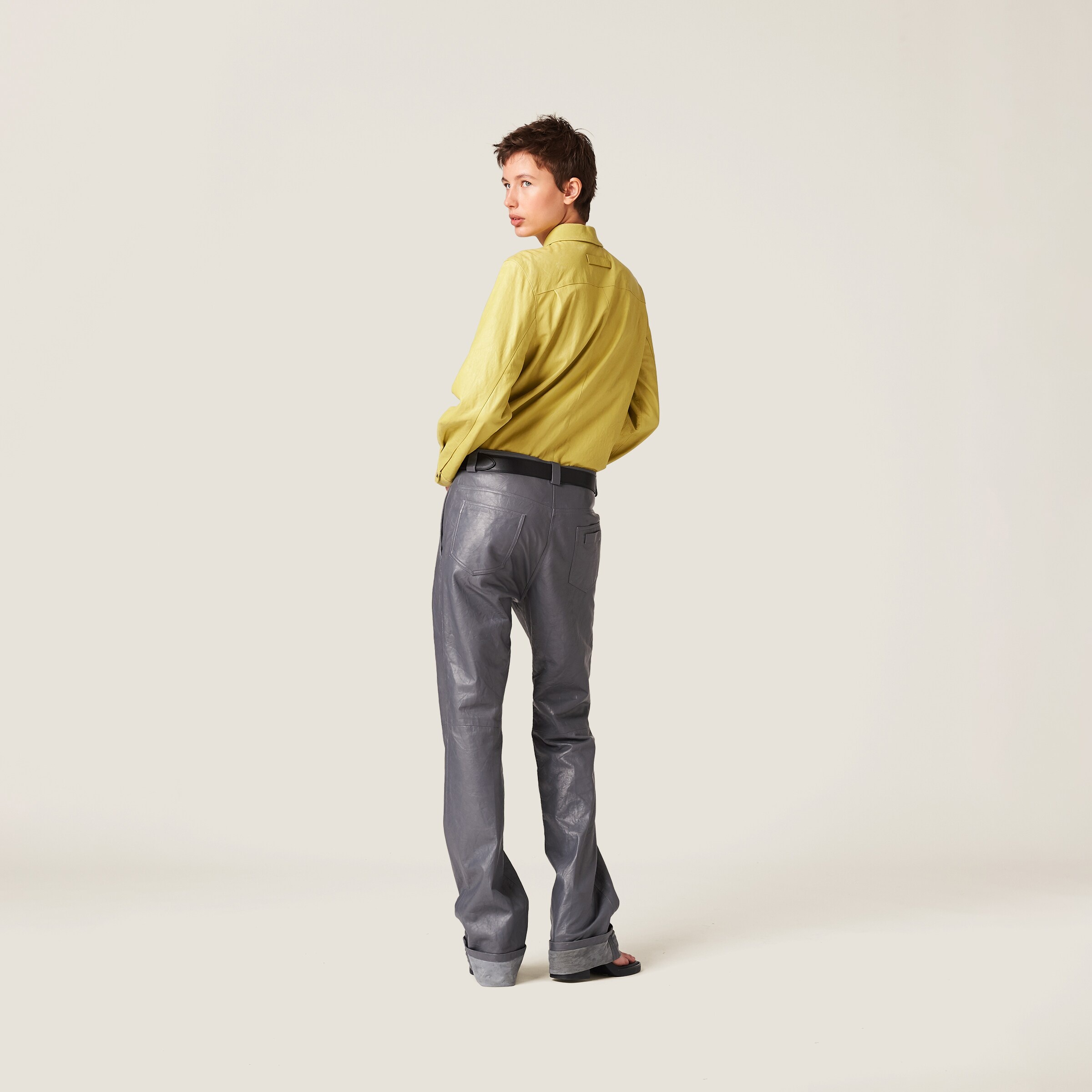 Wrinkled nappa leather pants - 3