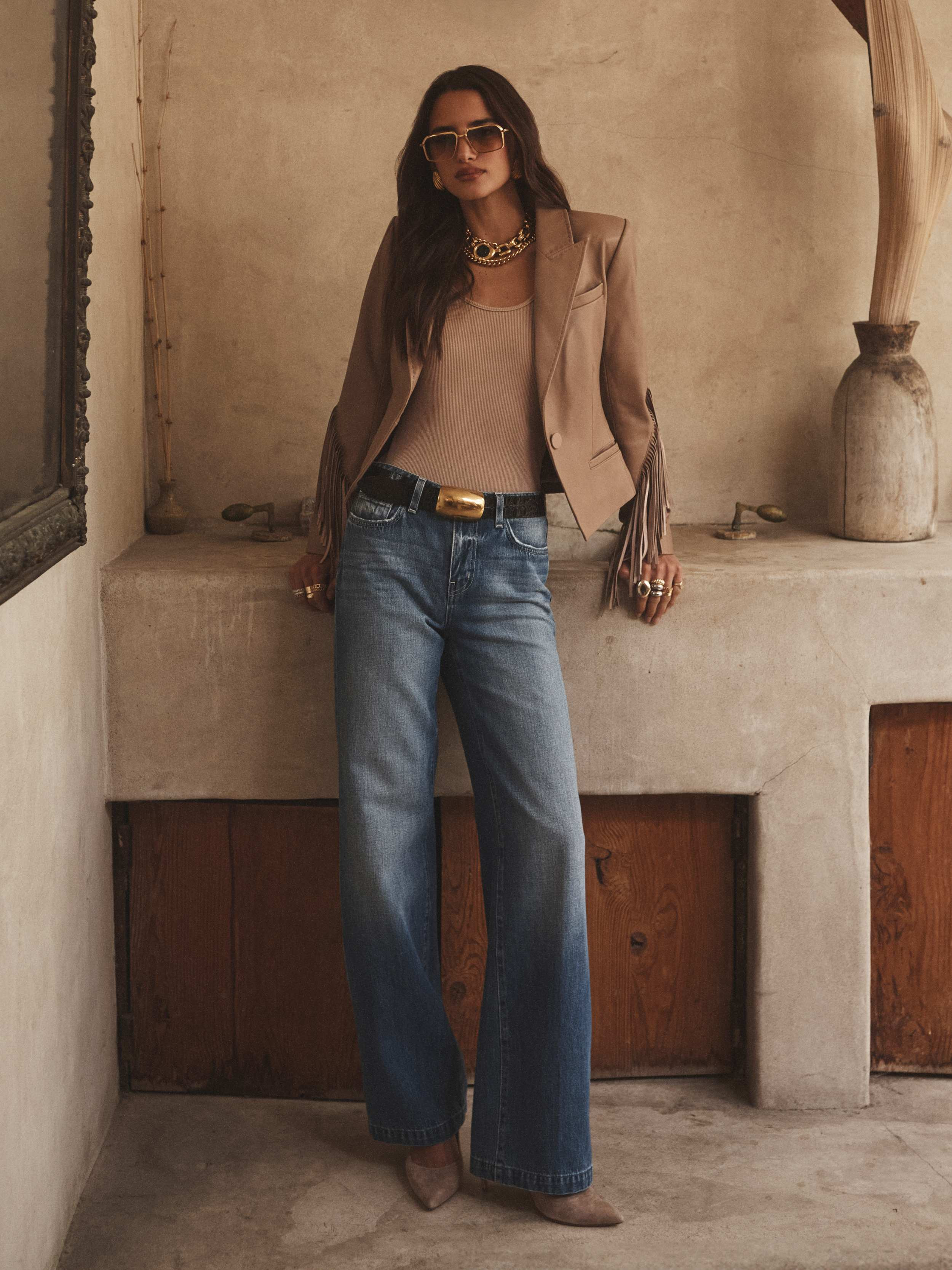Vashti Fringed Leather Blazer - 3
