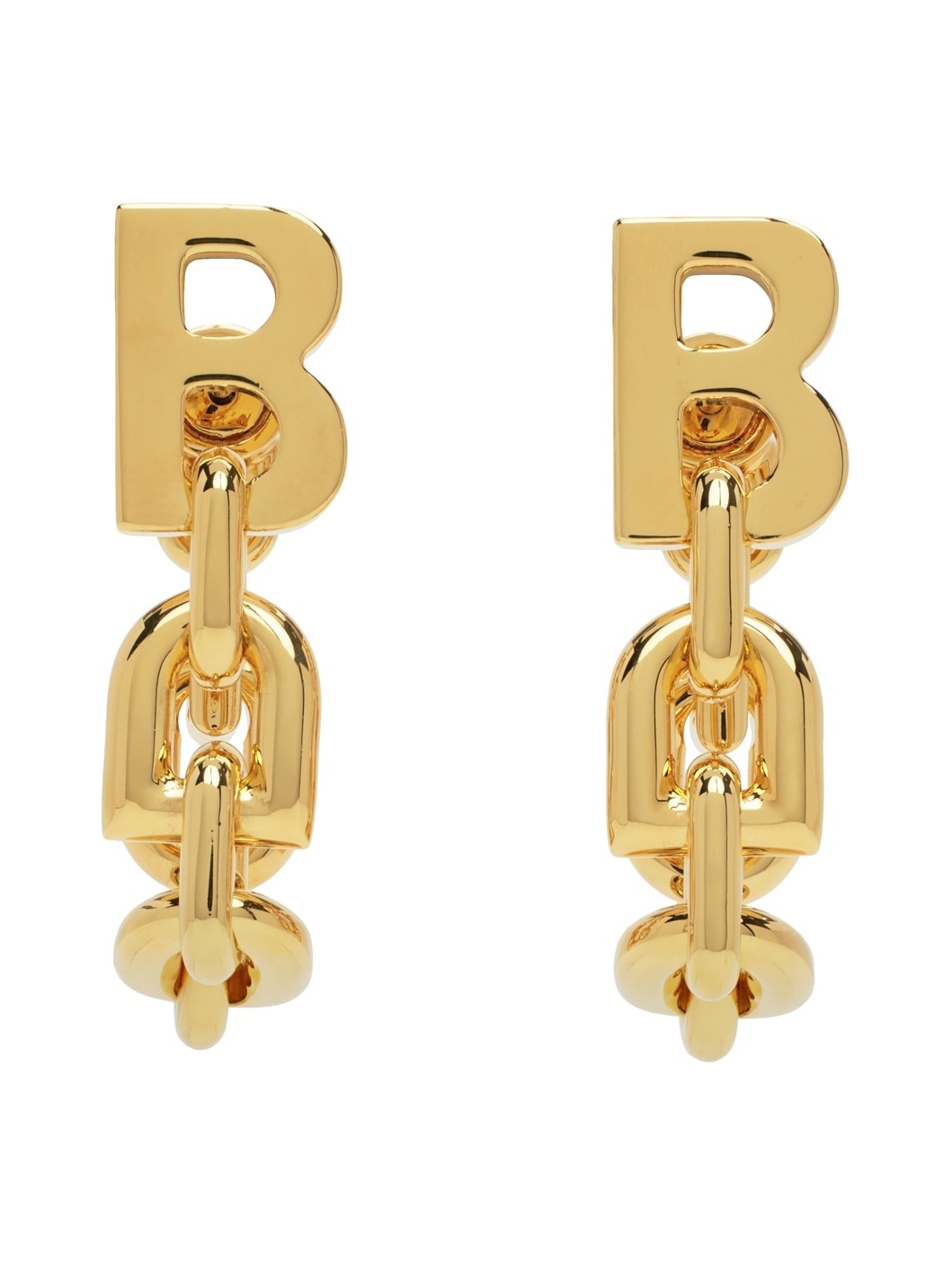 Gold B Chain Flex Earring - 1