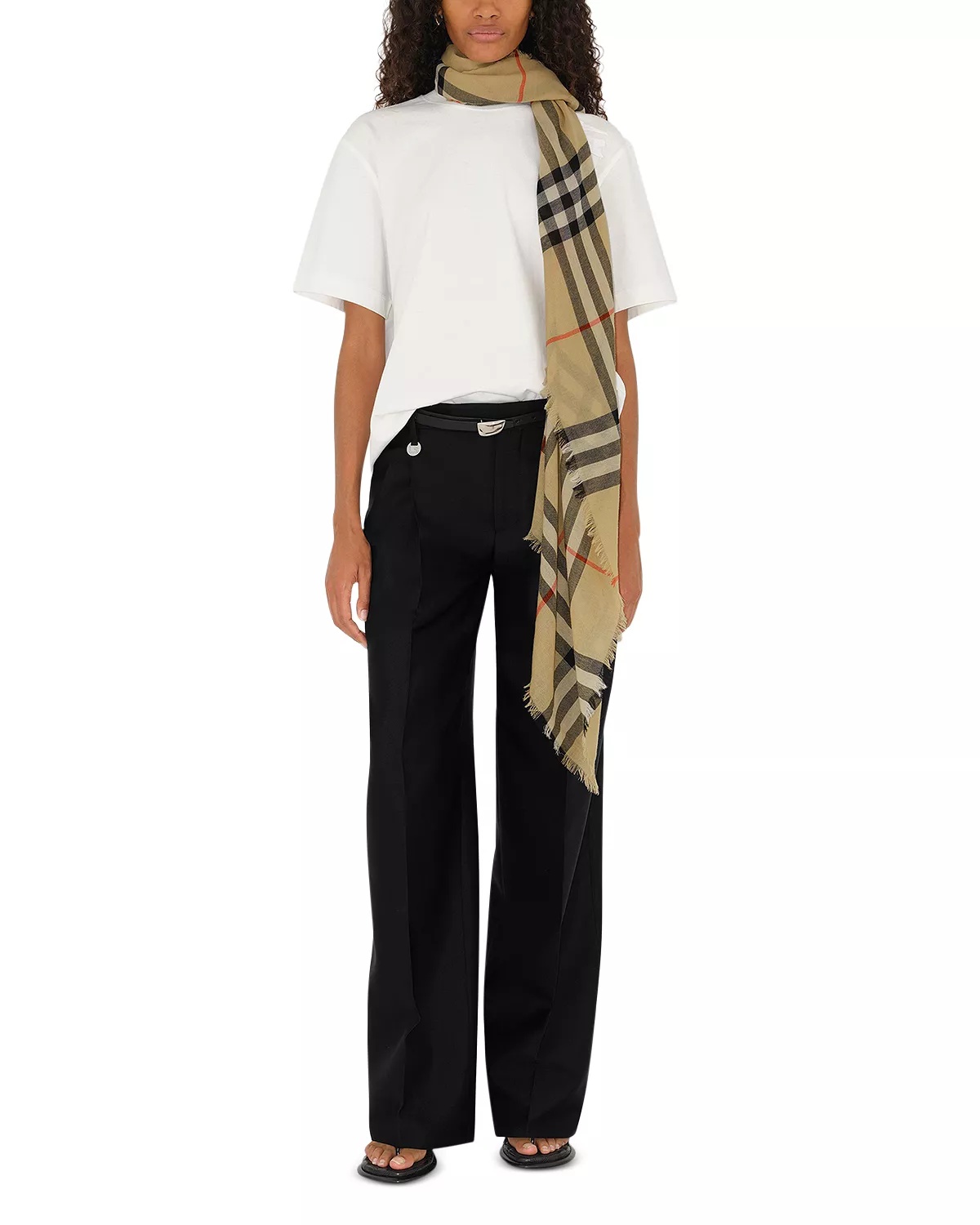 Check Wool Scarf - 2