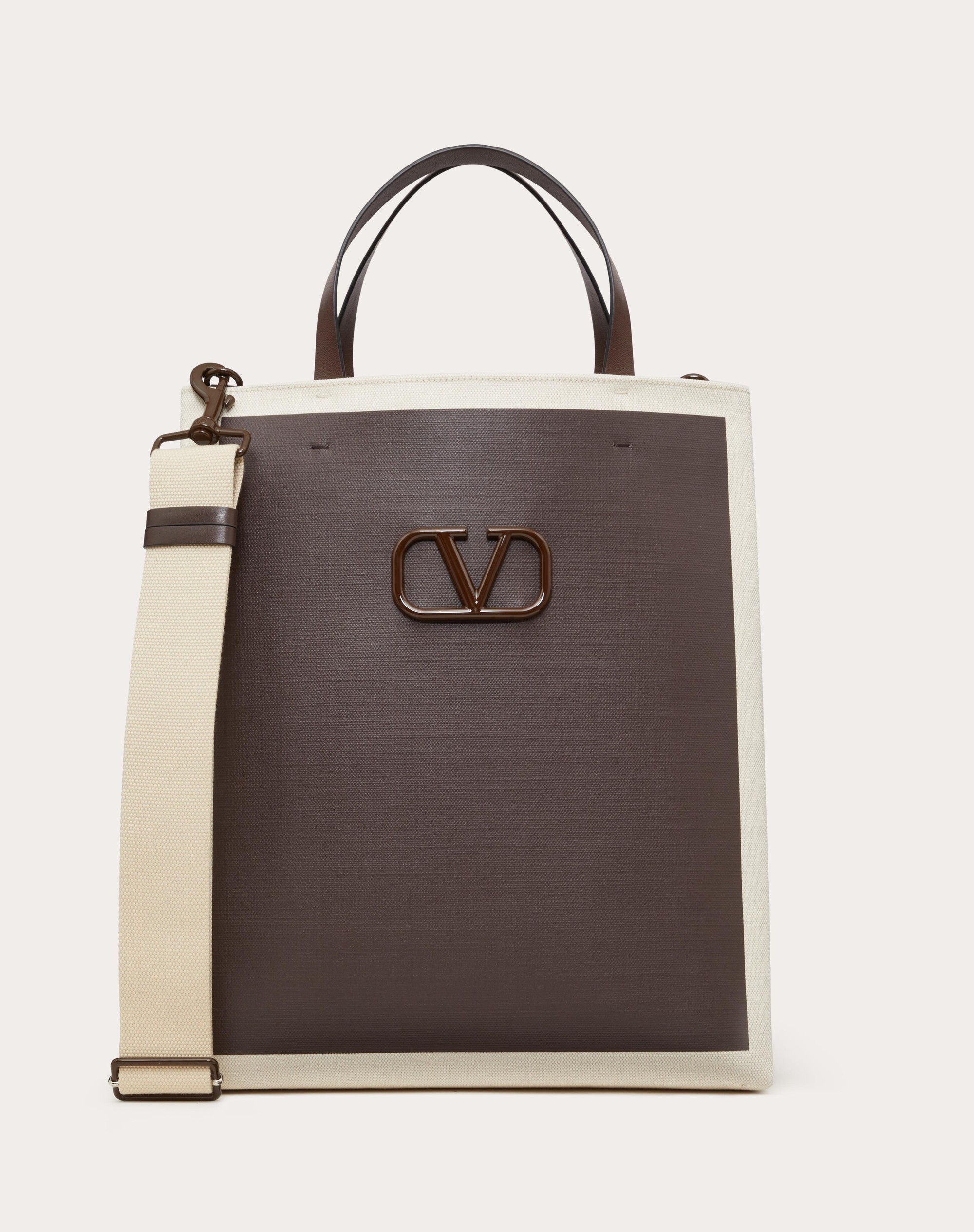 VLOGO SIGNATURE CANVAS SHOPPING BAG - 1