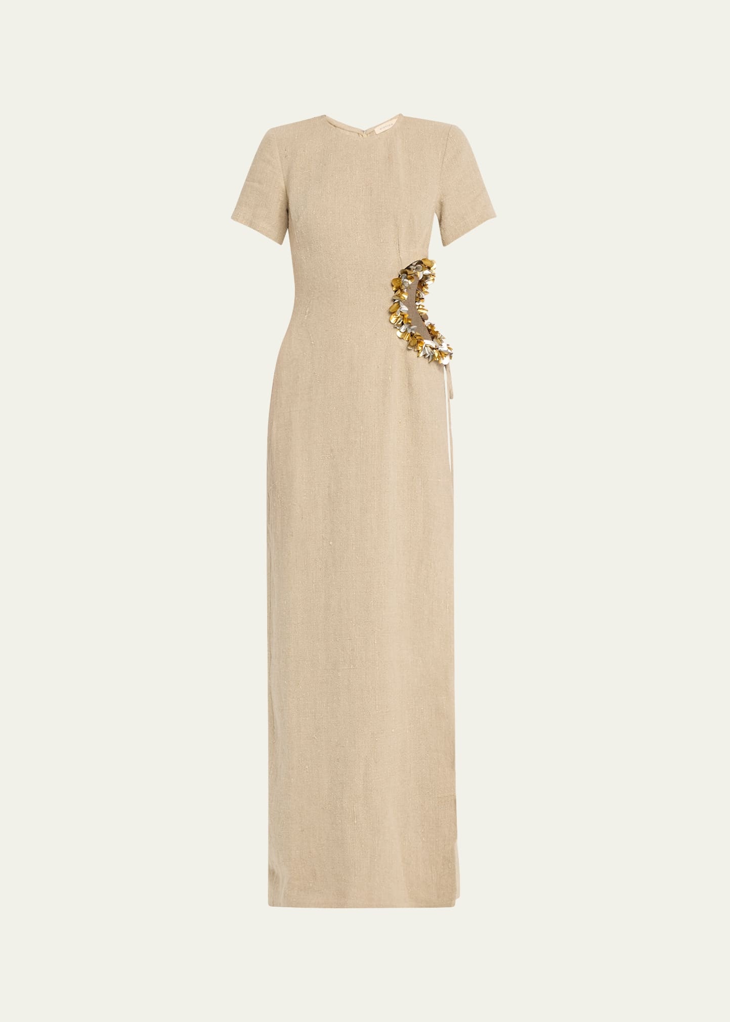 Seaford Cutout Linen Evening Dress - 1
