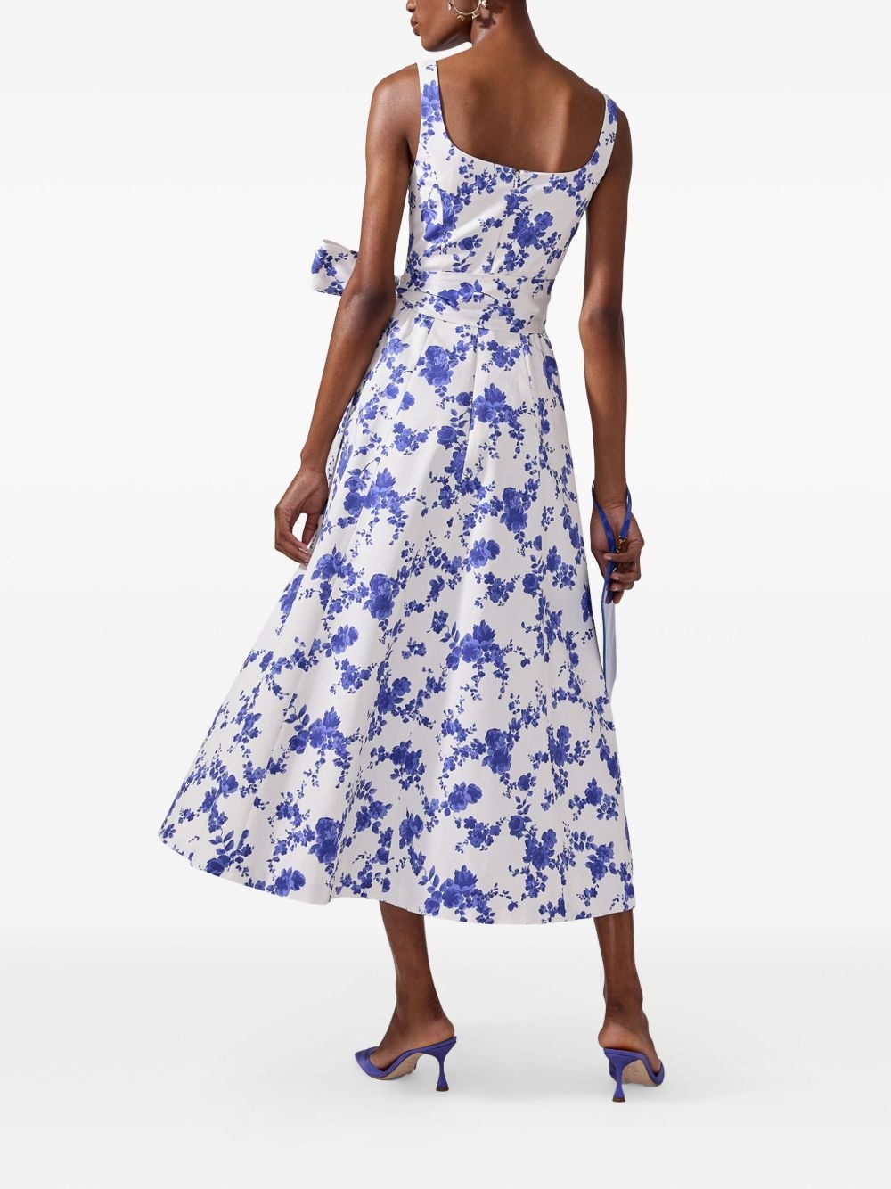 floral-print tied-waist dress - 3
