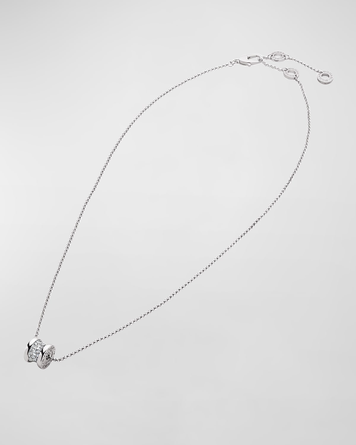 B.Zero1 18k White Gold Diamond Charm Necklace - 3