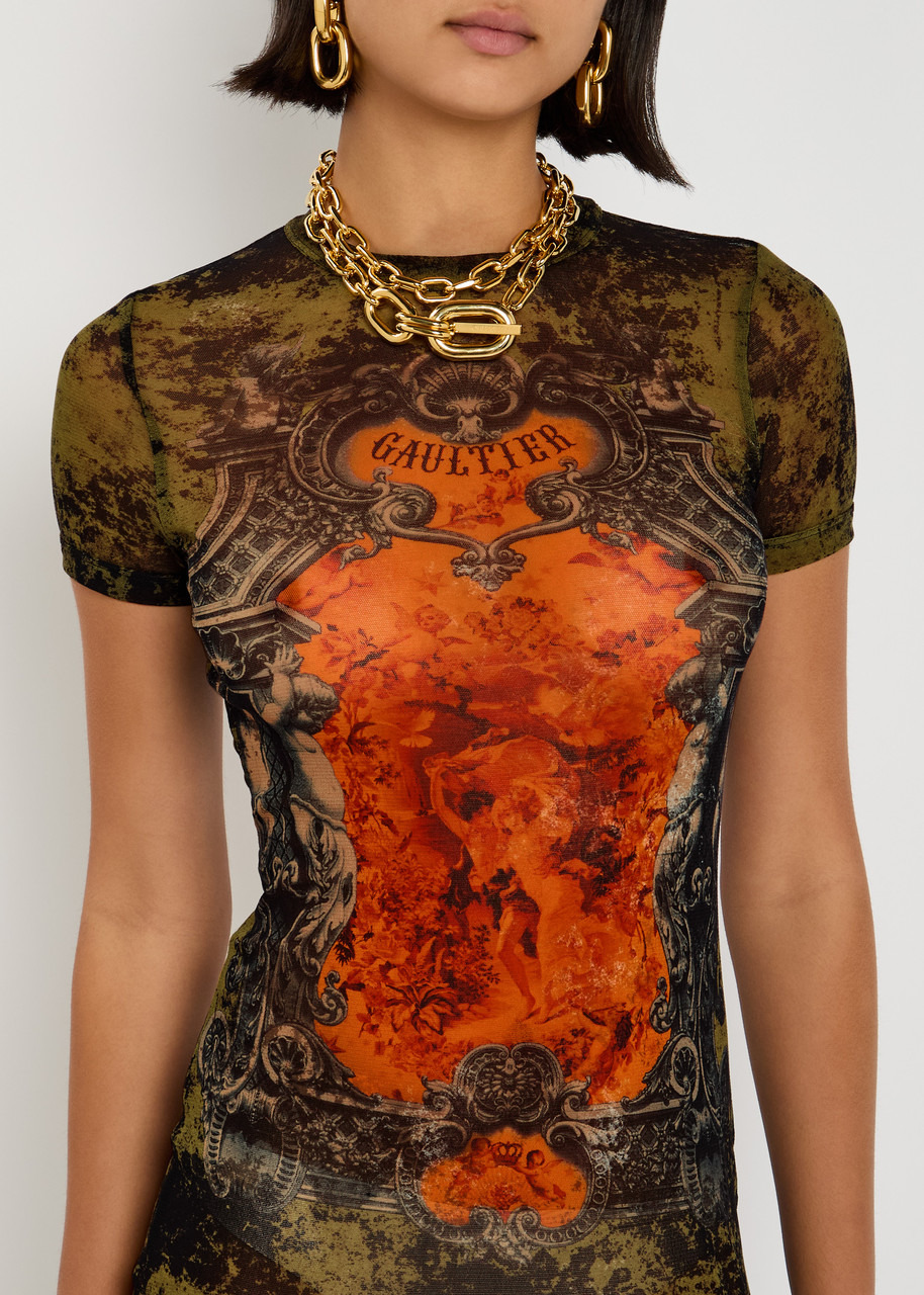 Jean Paul Gaultier Printed Mesh Mini Dress - 5