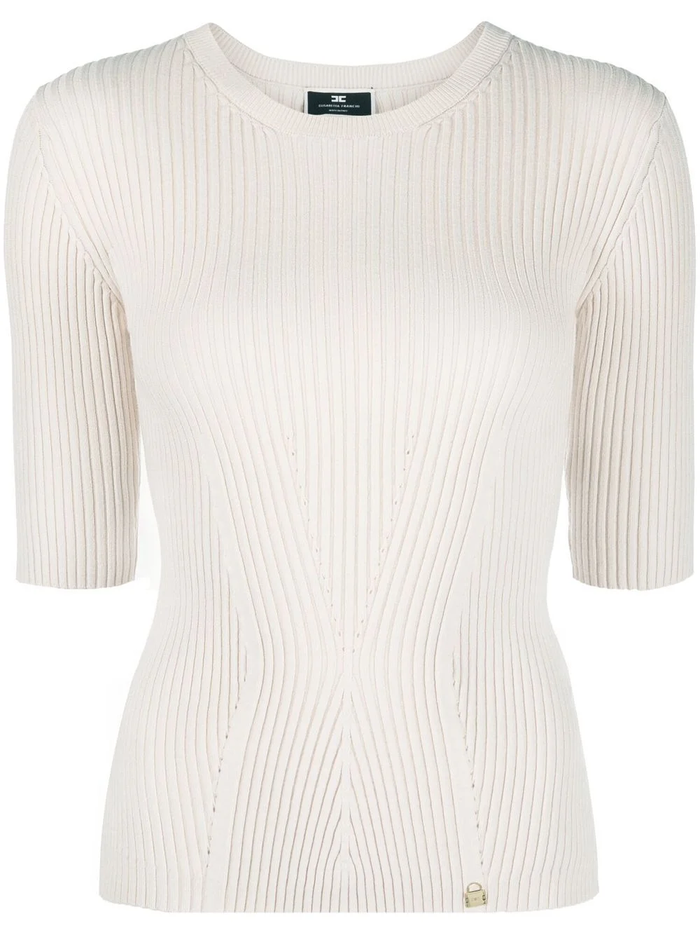 logo plaque ribbed-knit top - 1