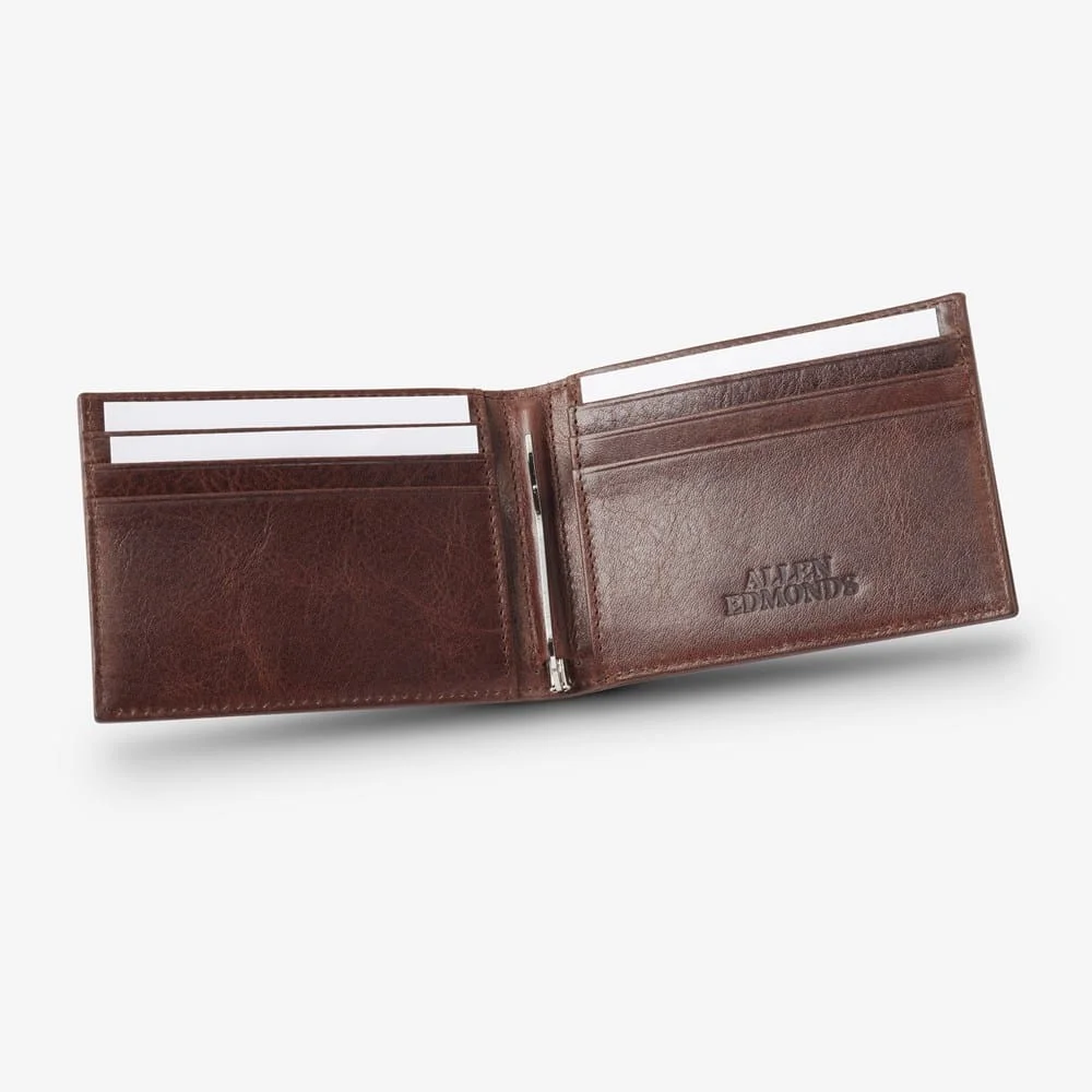 Bifold Leather Wallet with Money Clip - 1
