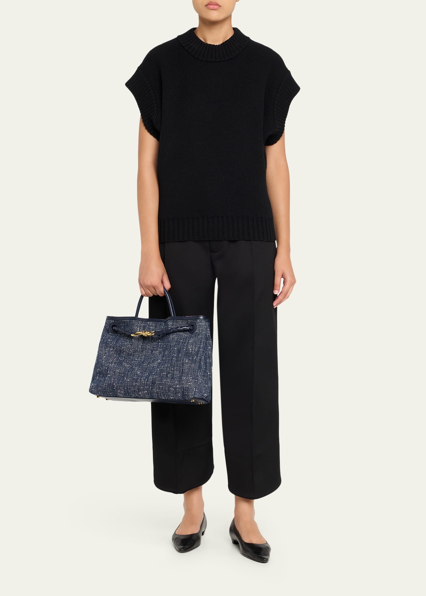 Andiamo Medium Boucle Denim Tote Bag - 6