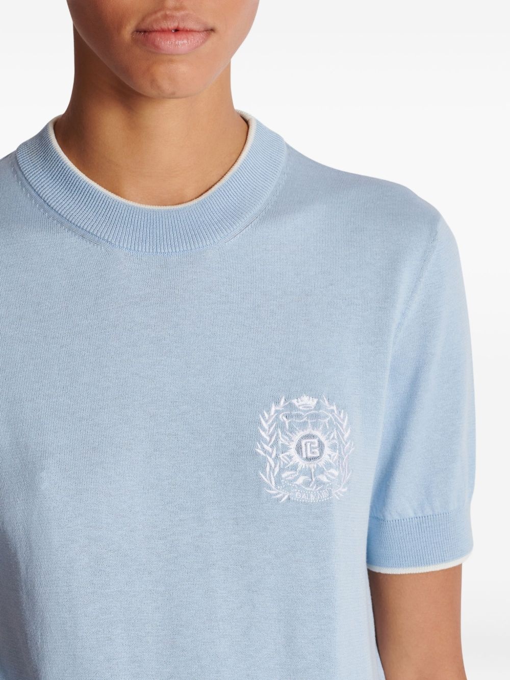 Emblème-embroidered T-shirt - 7