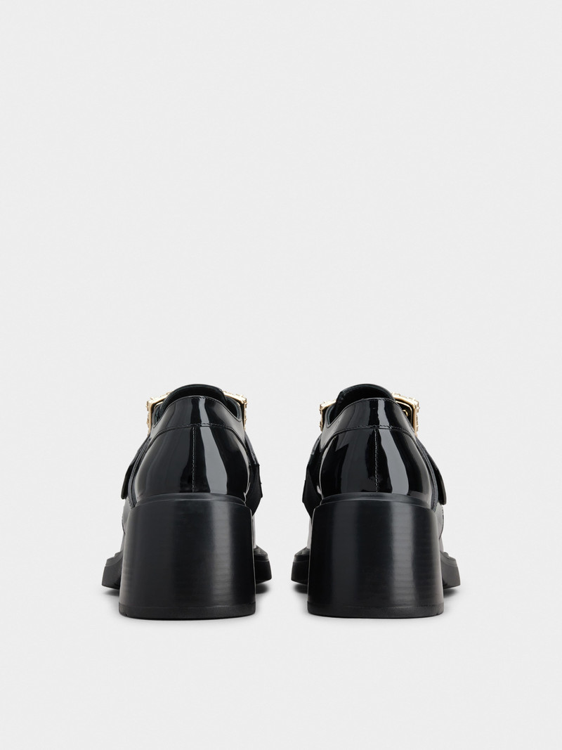 Roger Vivier Viv' Rangers Rhinestone Buckle Loafers in Patent Leather outlook