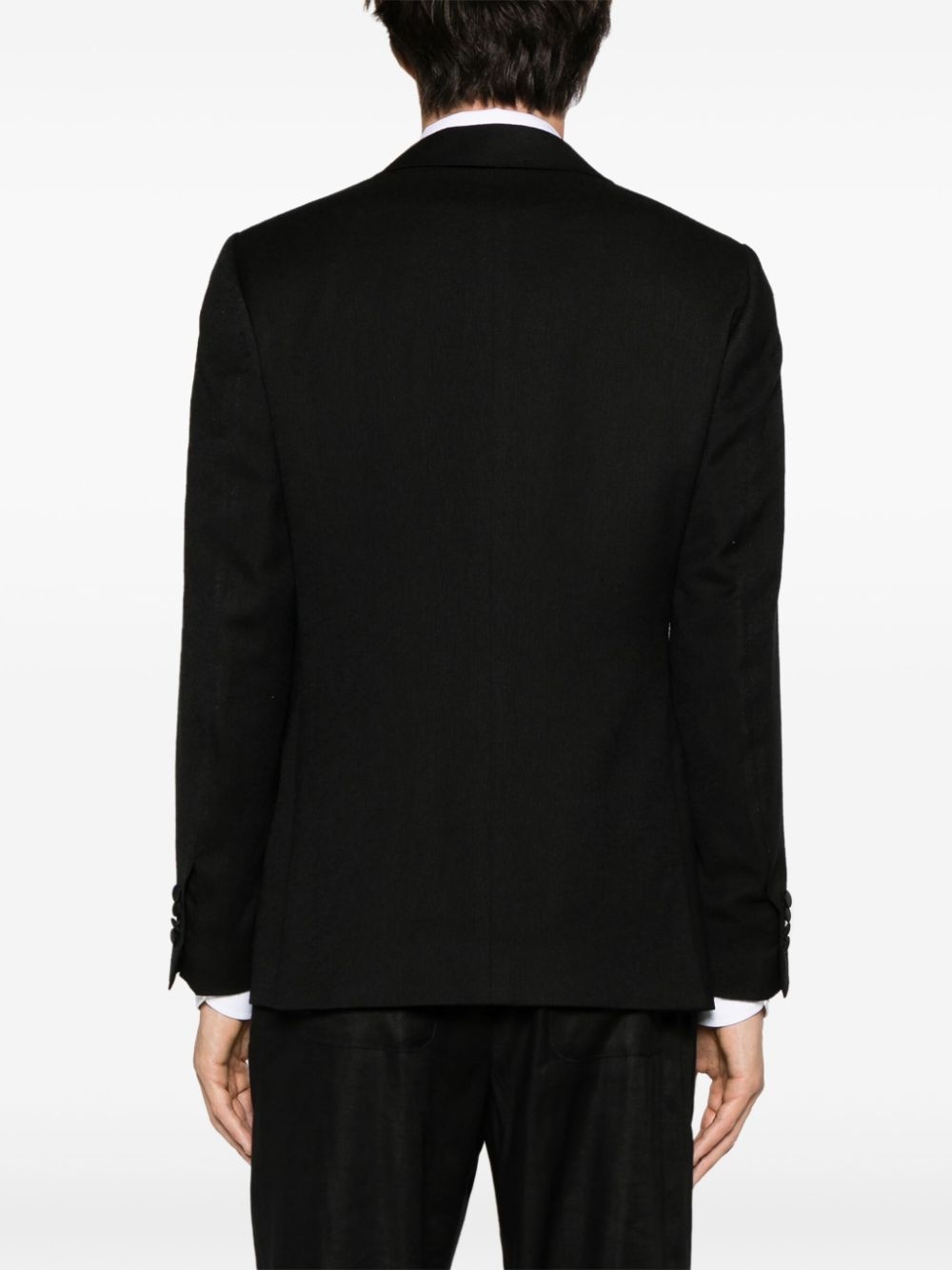 single-breasted wool-blend blazer - 4