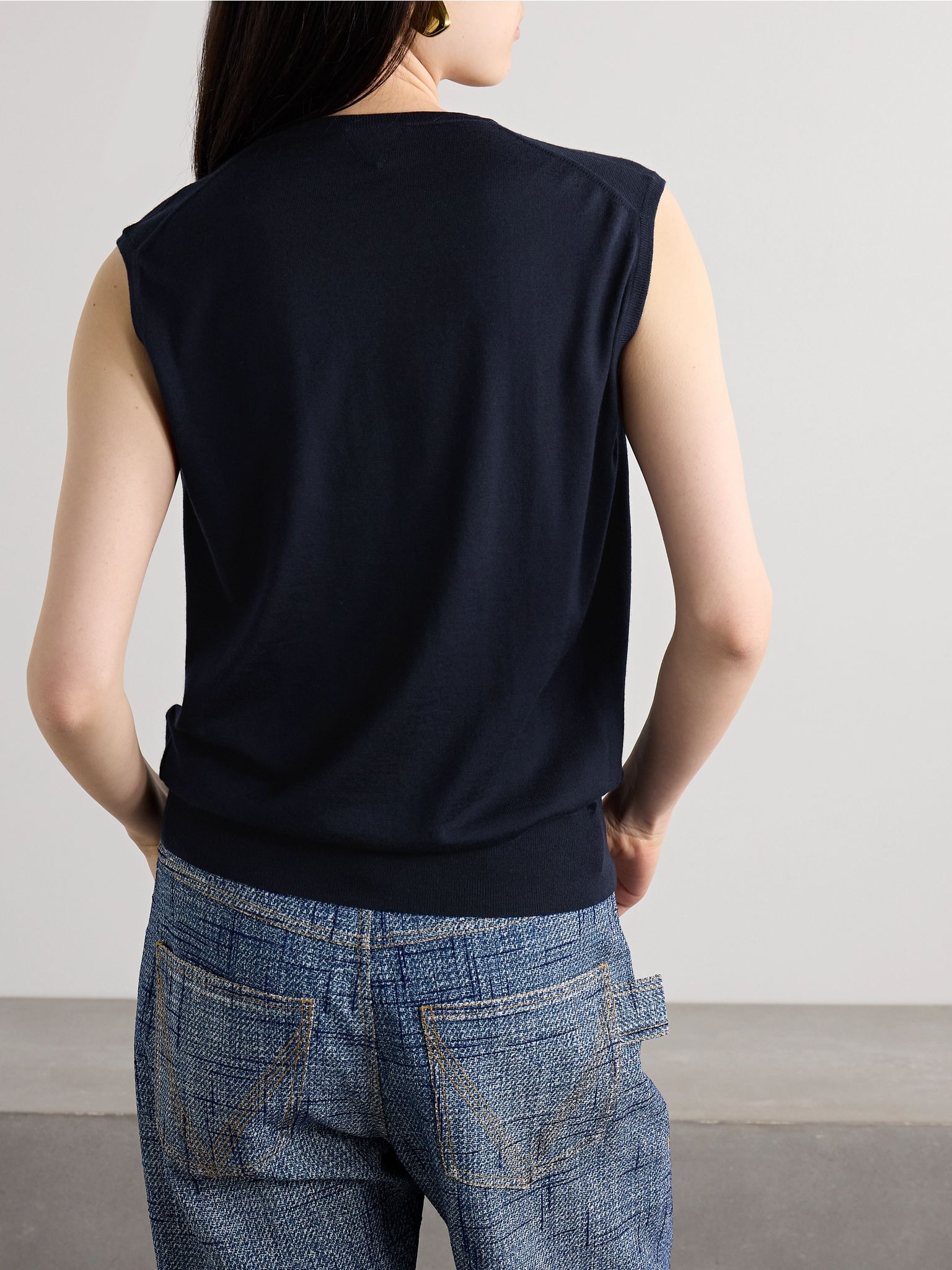 Cashmere-blend vest Navy - 3
