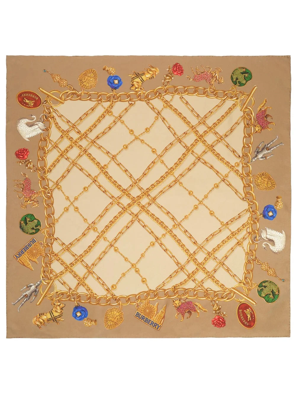 Burberry Women Check Charm Silk Scarf - 1