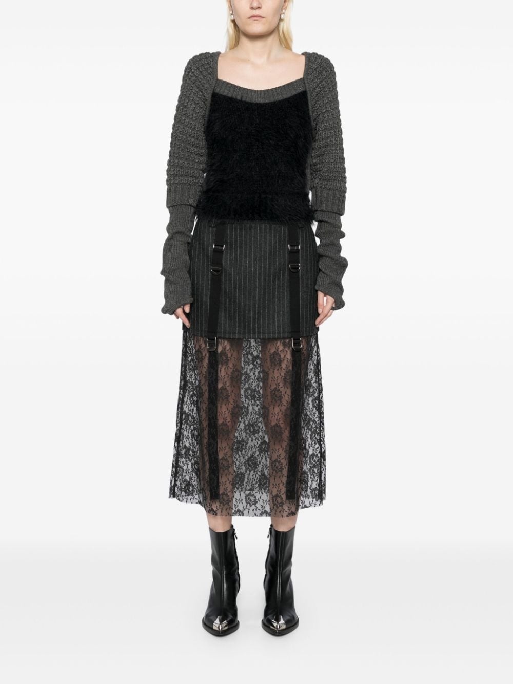 furry chunky knit top - 2