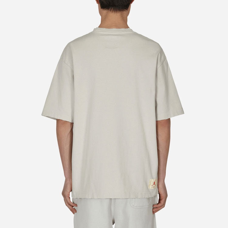 Air Jordan x Union Crossover Solid Color Breathable Logo Round Neck Short Sleeve US Edition Gray DM2 - 4