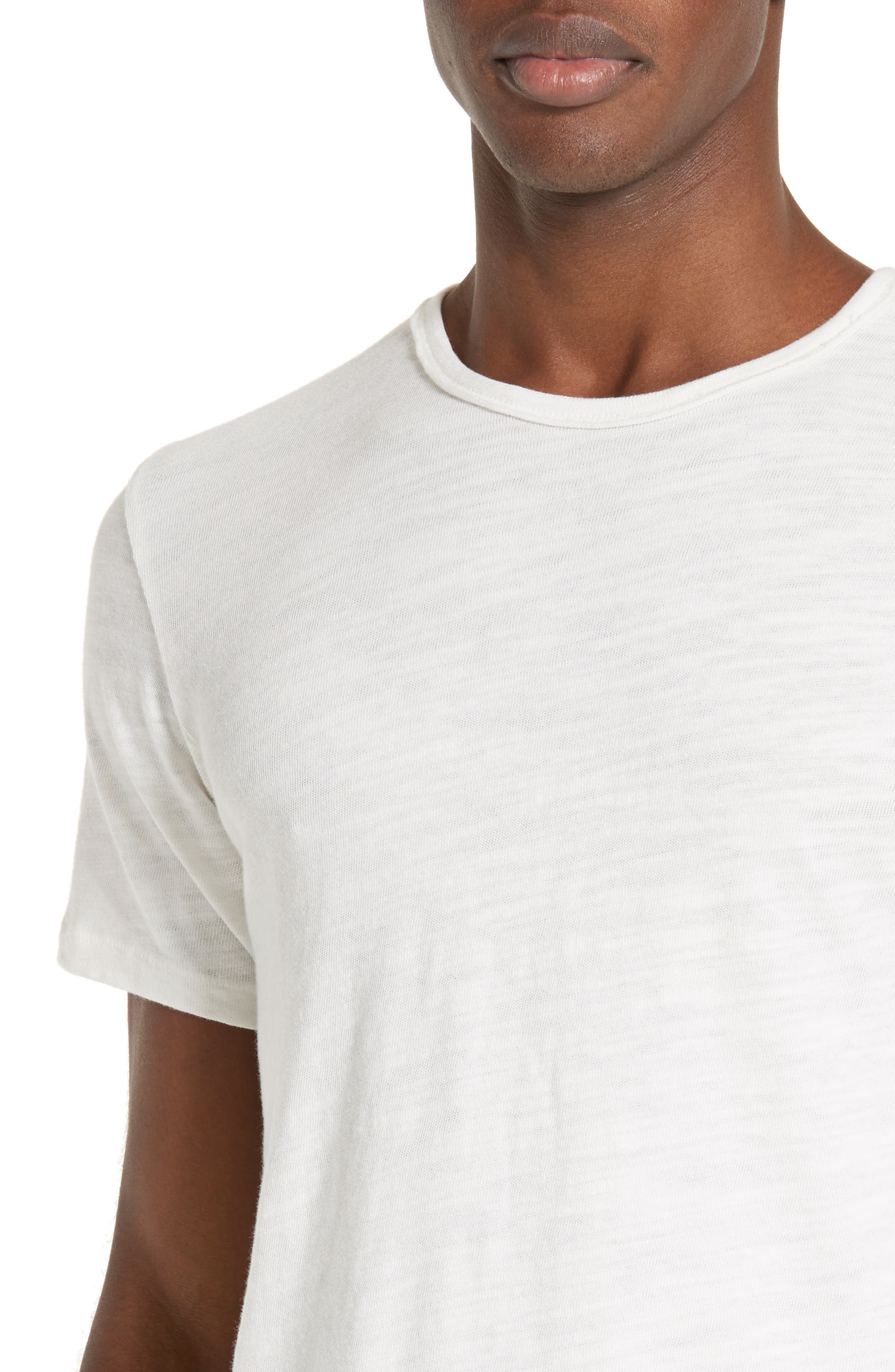 Slim Fit Slubbed Cotton T-Shirt - 4