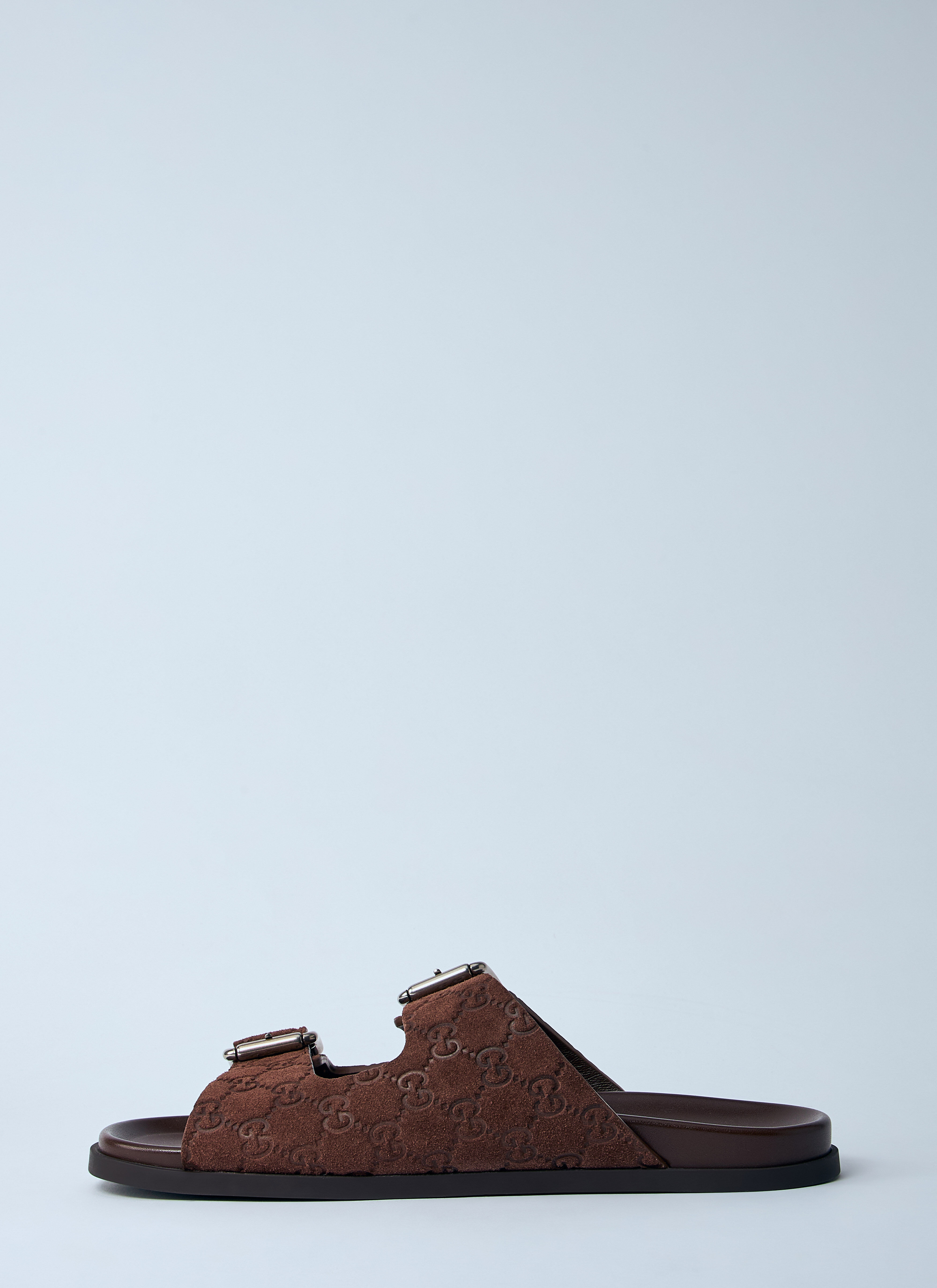 Logo Embossed Leather Slides - 4
