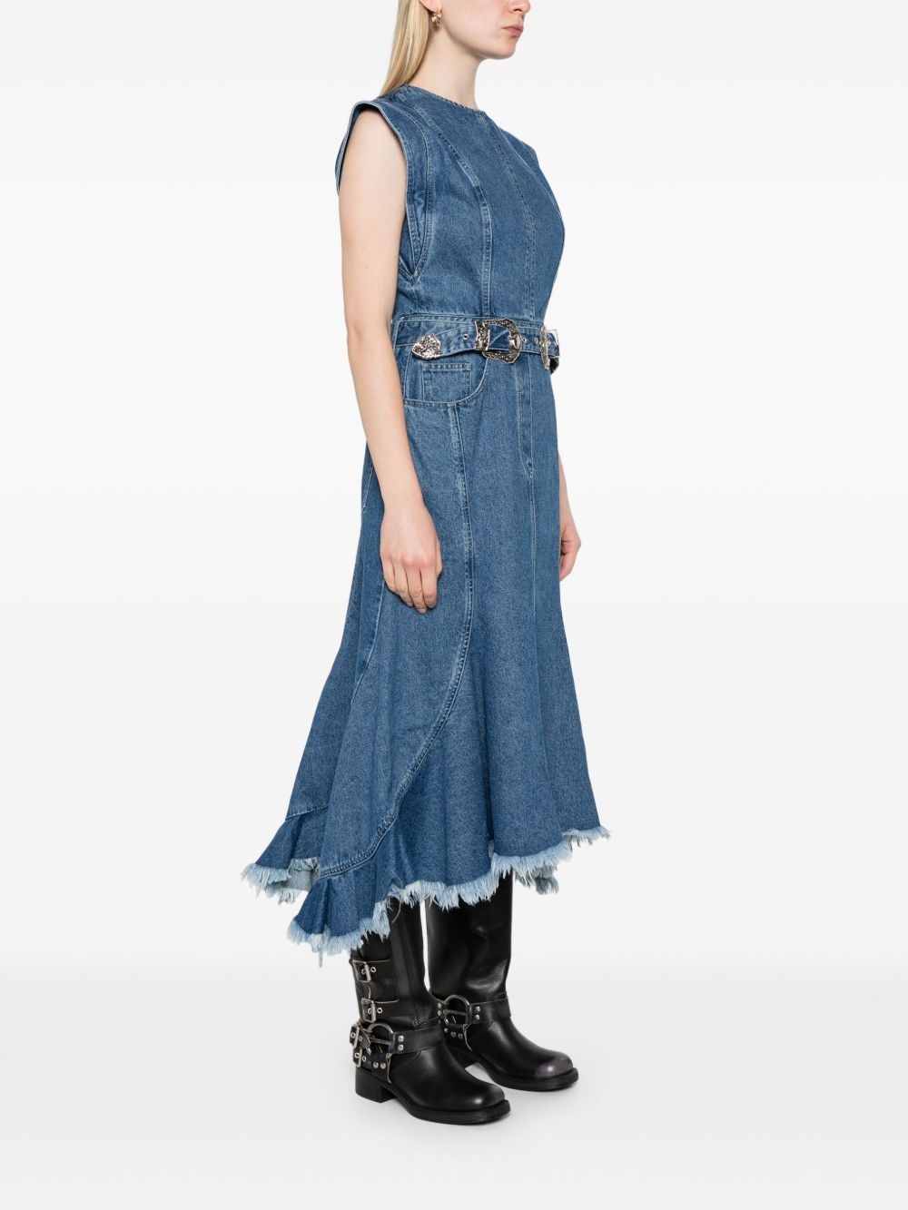 denim midi dress - 3