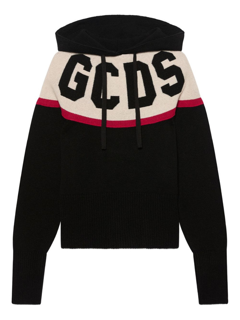 logo-embellishment hoodie 1