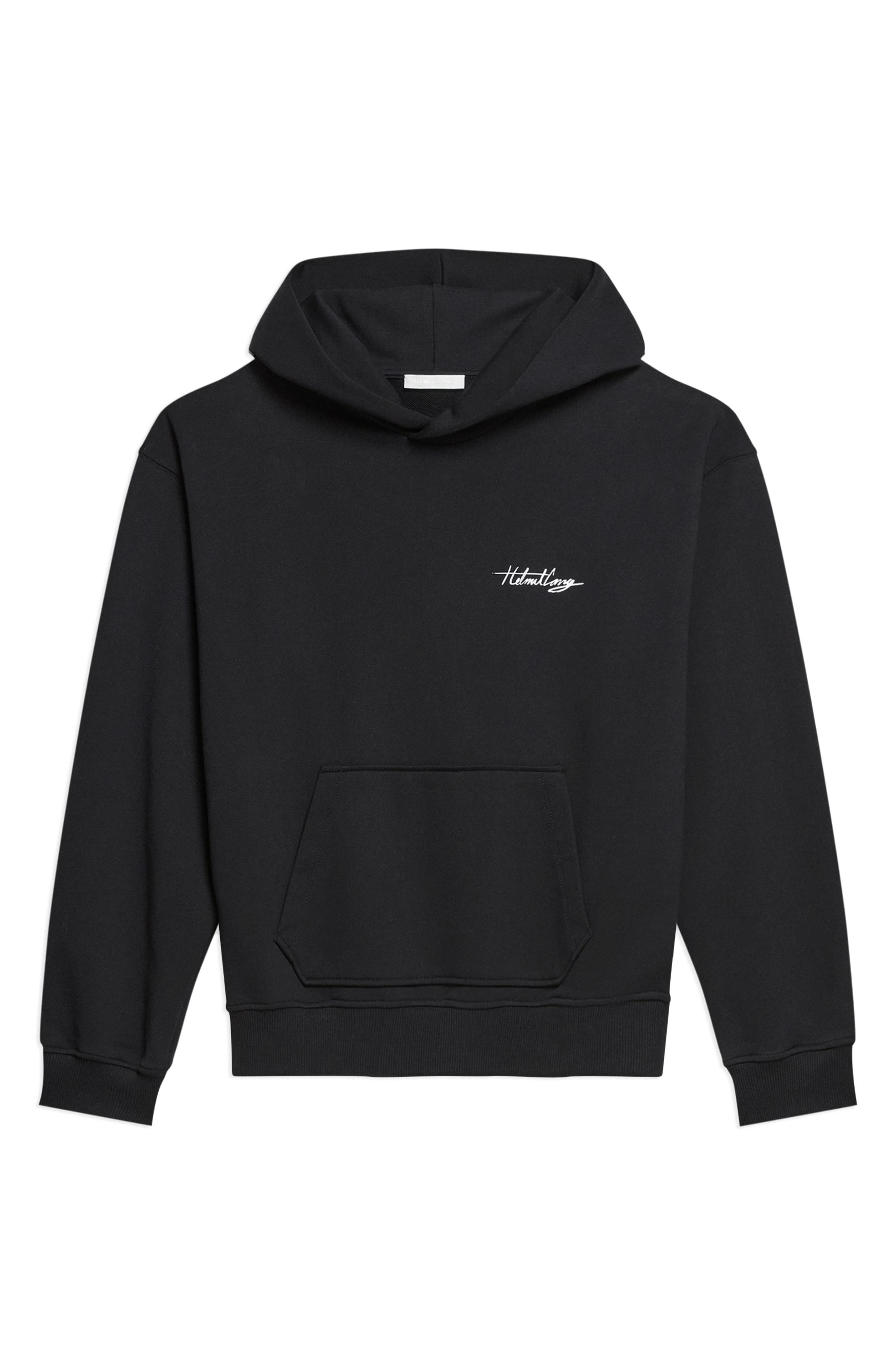 Helmut Lang Sketch Compact Cotton Graphic Hoodie in Black - 5