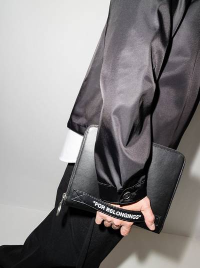 Off-White Quote leather clutch bag outlook