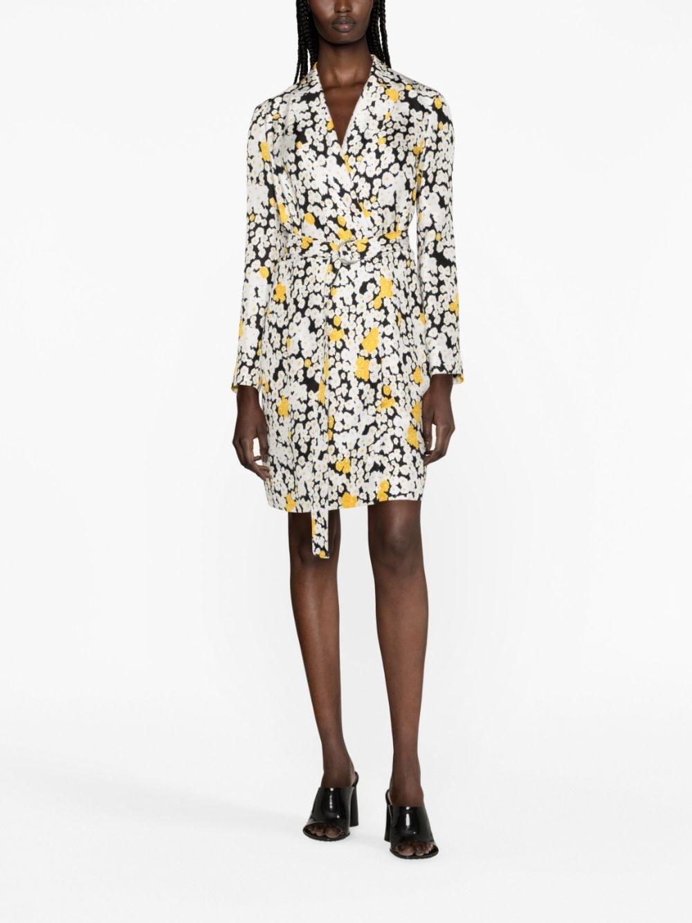 floral-print belted wrap dress - 2