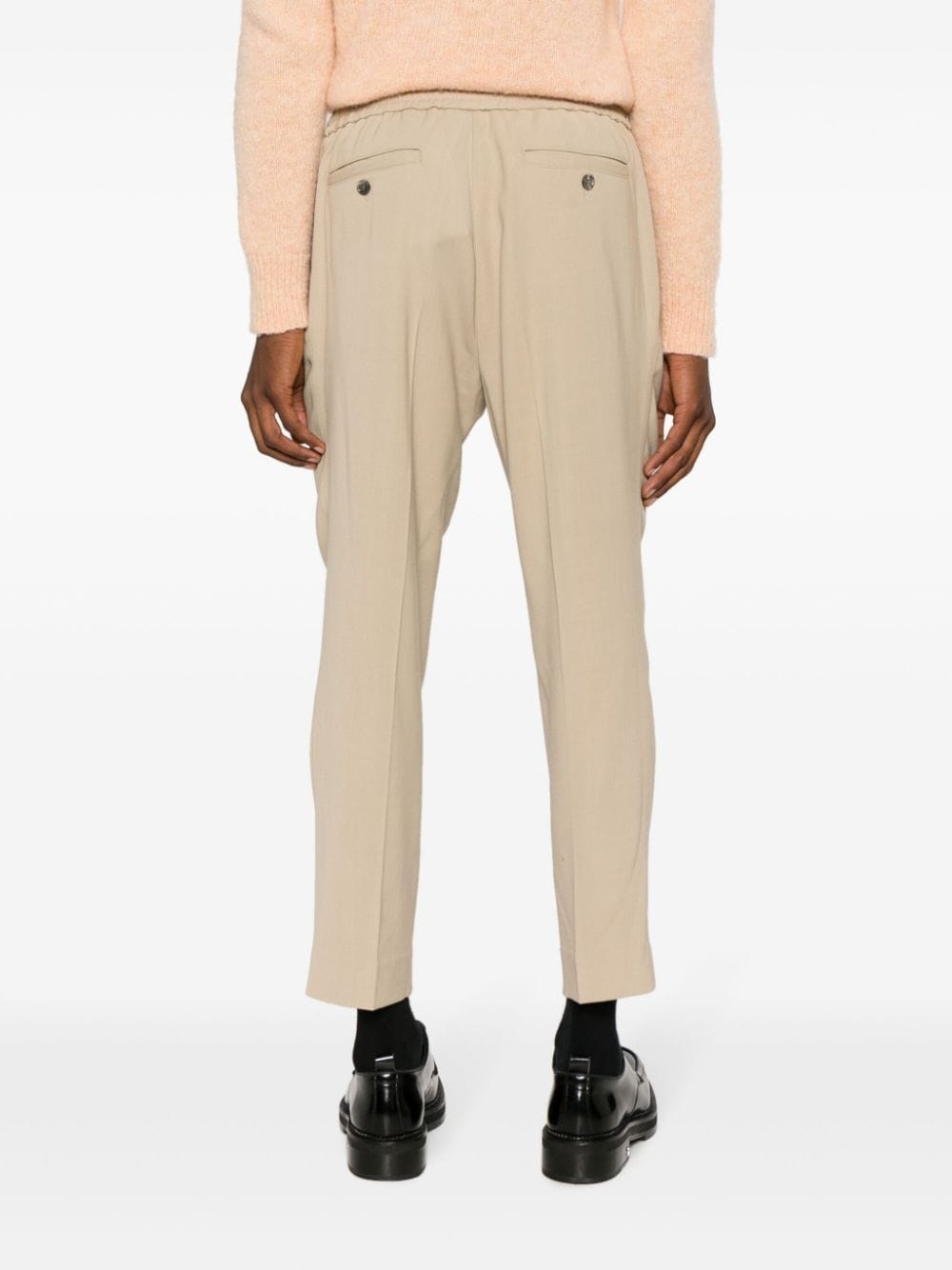 elasticated-waist cropped trousers - 7