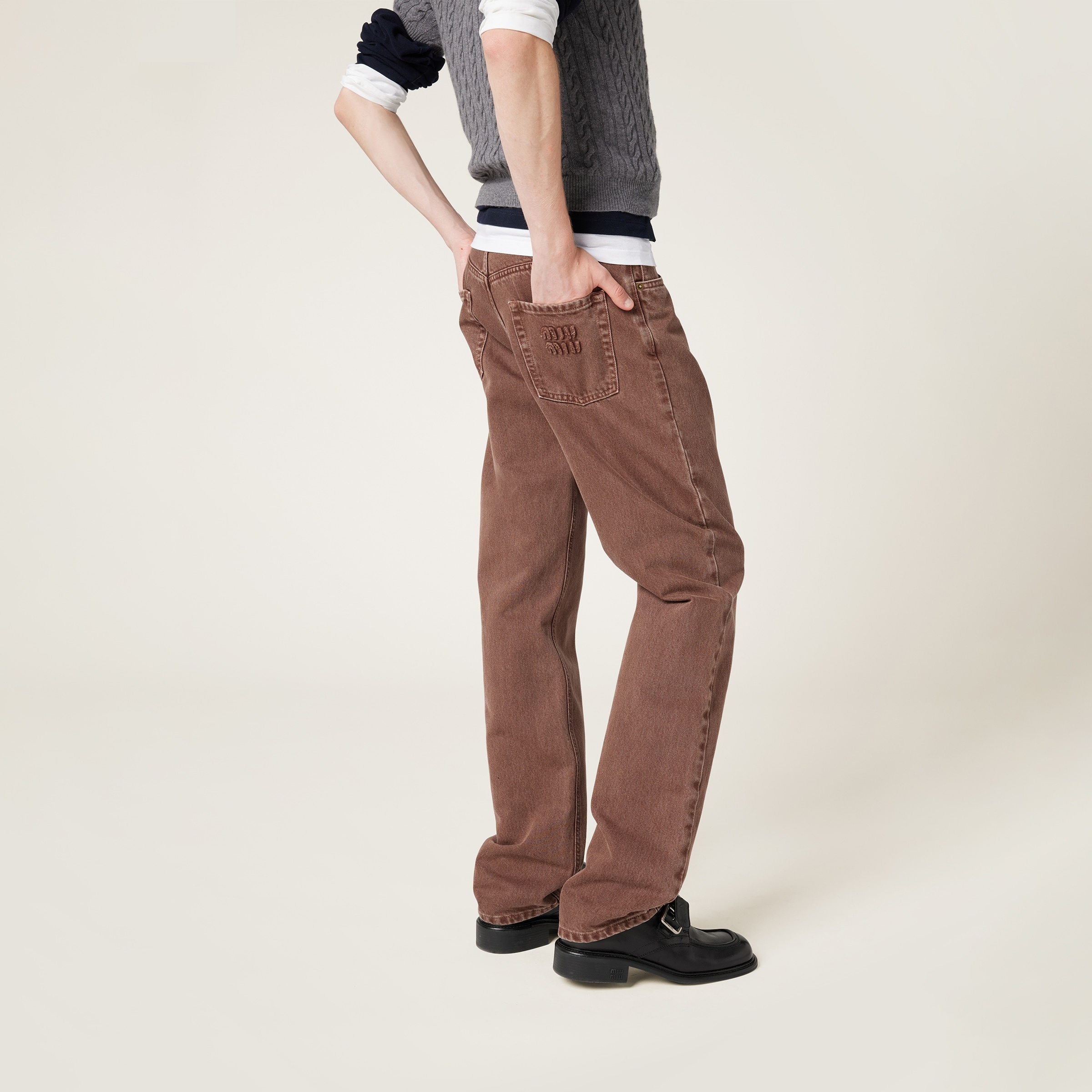 Five-pocket bull denim trousers - 3