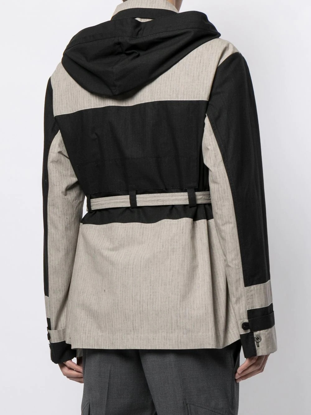 stripe-trimmed hooded jacket - 4