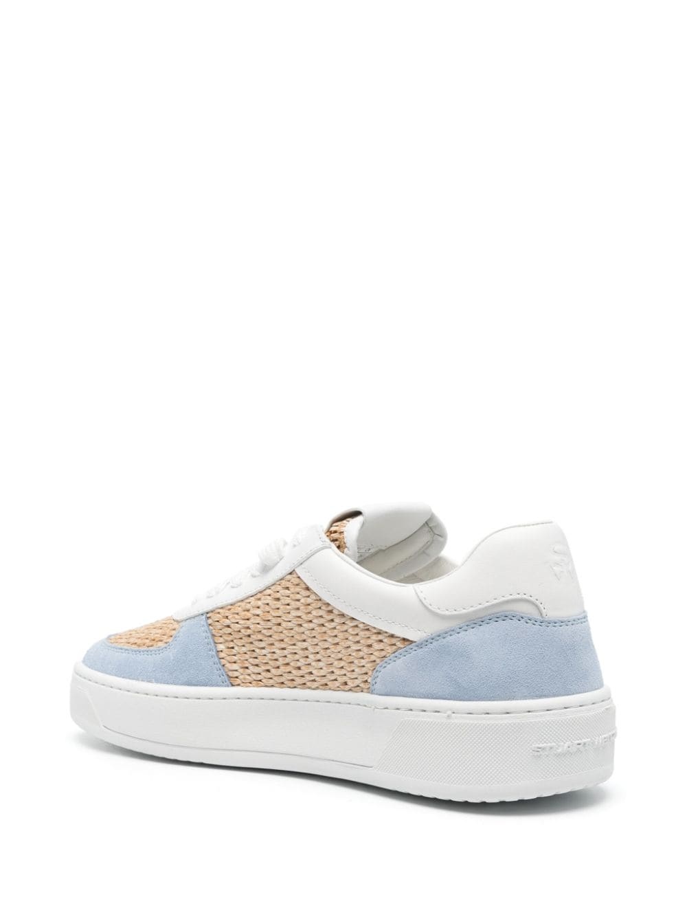 Courtside panelled raffia sneakers - 3