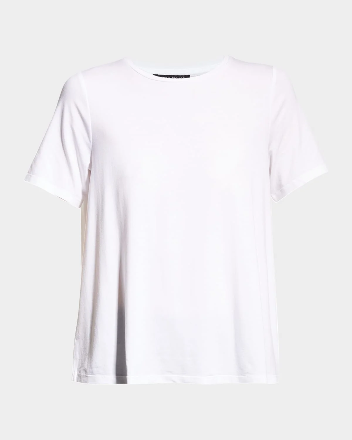 Crewneck Short-Sleeve Stretch Jersey Top - 1