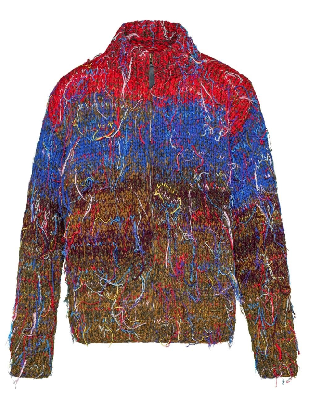 Maison Margiela unfinished-effect zip-up cardigan | farfetch