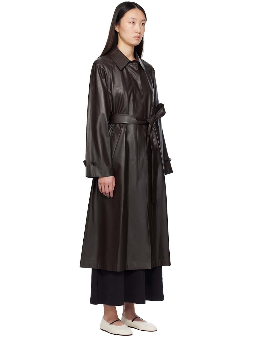 Brown Ryota Leather Coat - 2
