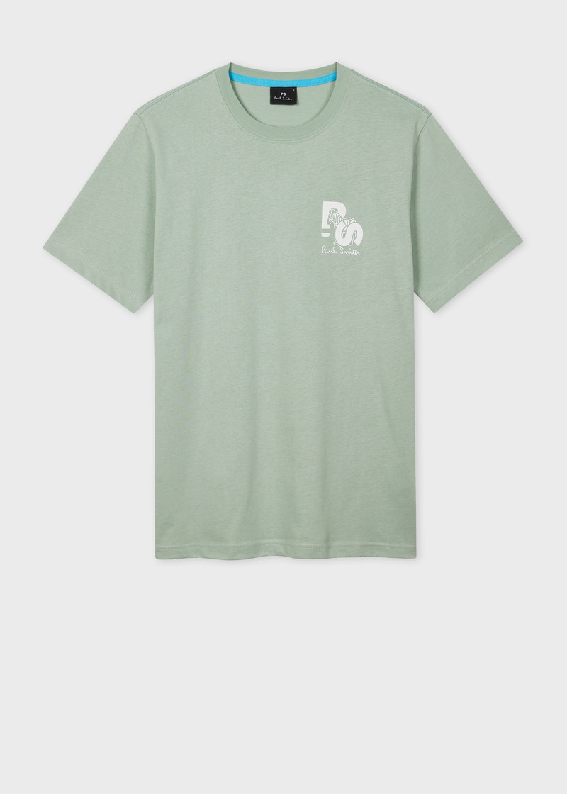 Organic Cotton Green Tilt Zebra Logo T-Shirt 1