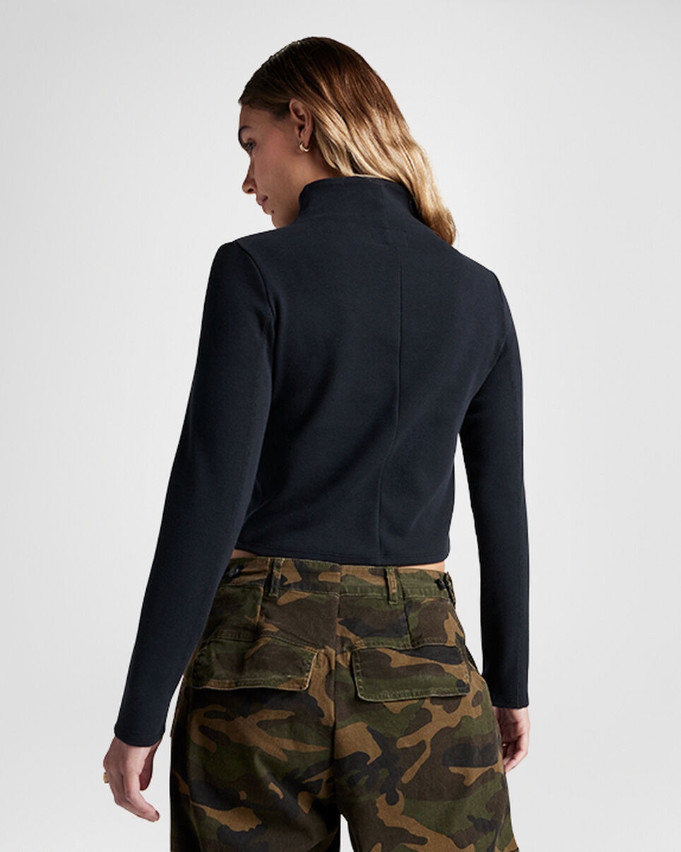 Half-Zip Mock Neck Long Sleeve Top - 3