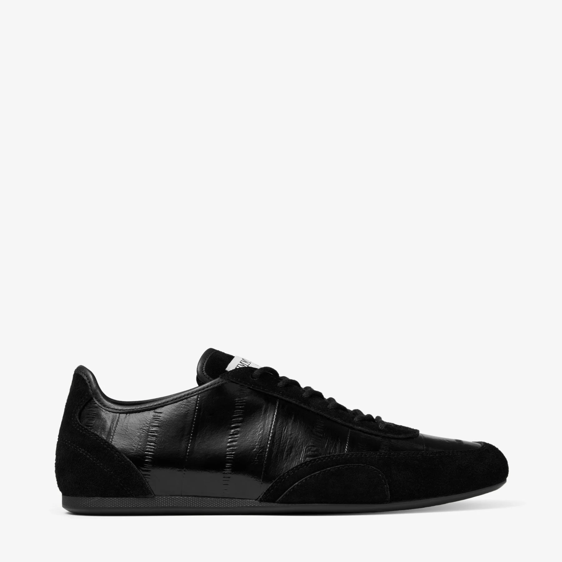 Sunny F Black Leather Mix and Eel Printed Leather Low Top Trainers - 1
