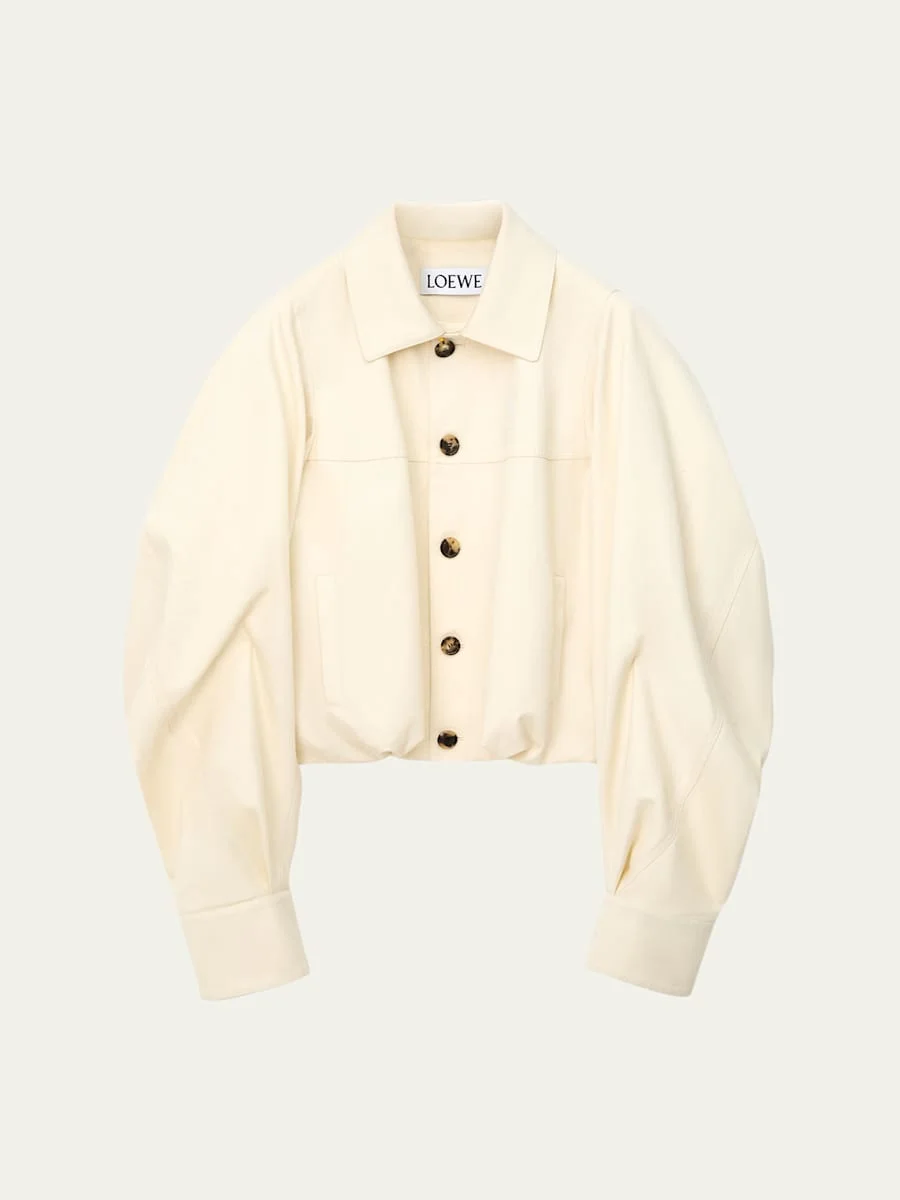 Single-Breasted Cotton Balloon Jacket - 1