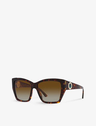 BVLGARI BV8260 square-frame tortoiseshell-pattern acetate sunglasses outlook