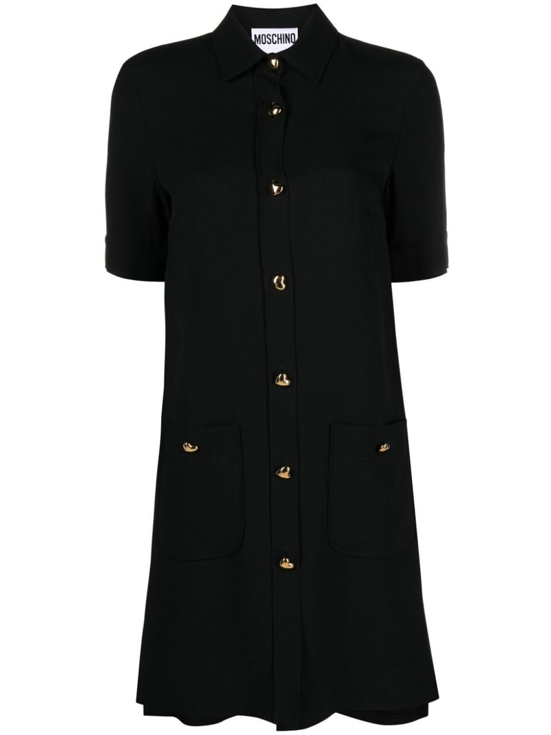 heart-button short-sleeve shirtdress 1