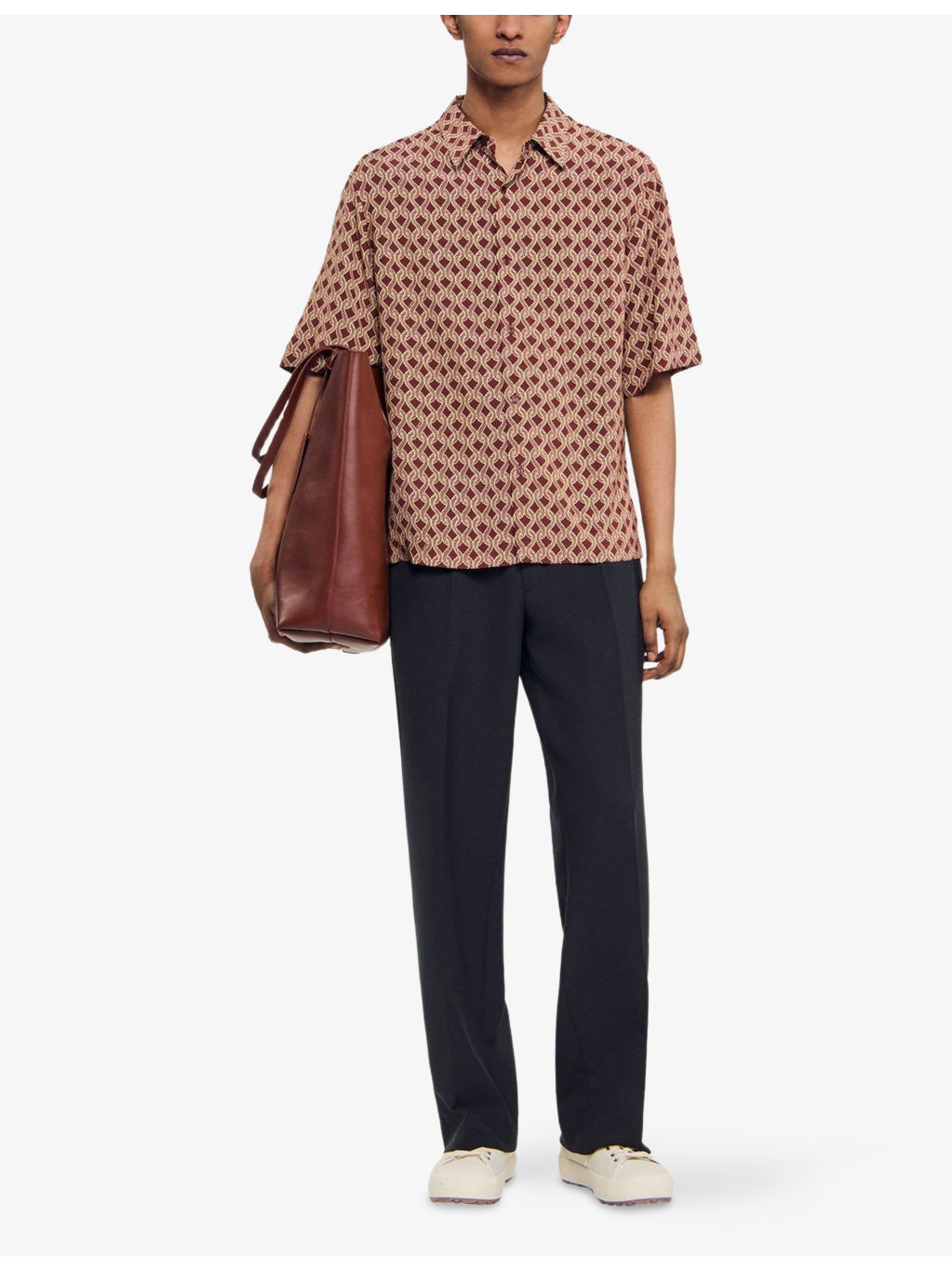 Graphic Rope-Print loose-Fit Woven Shirt - 2