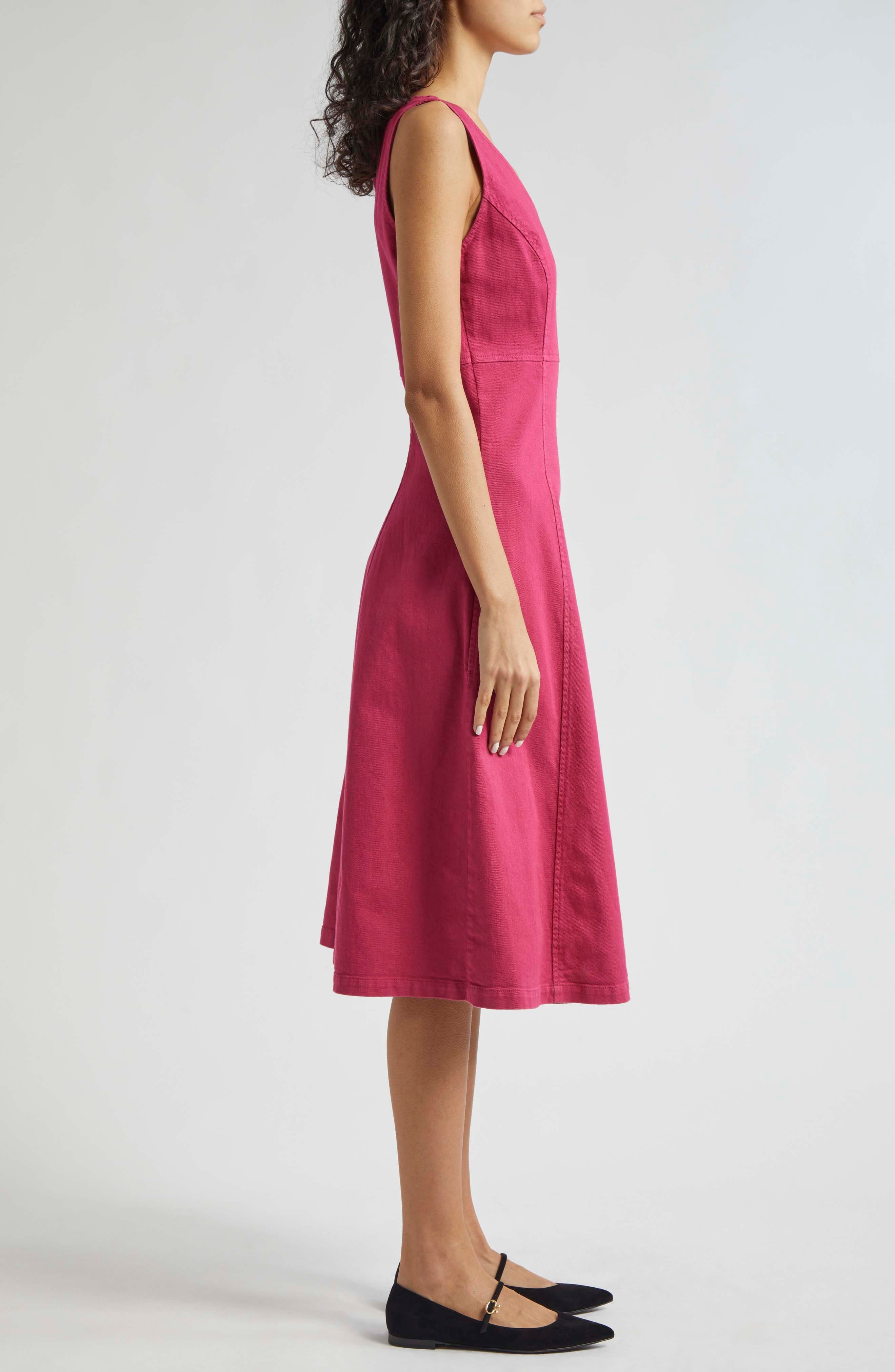 Sleeveless Denim Midi Dress - 3