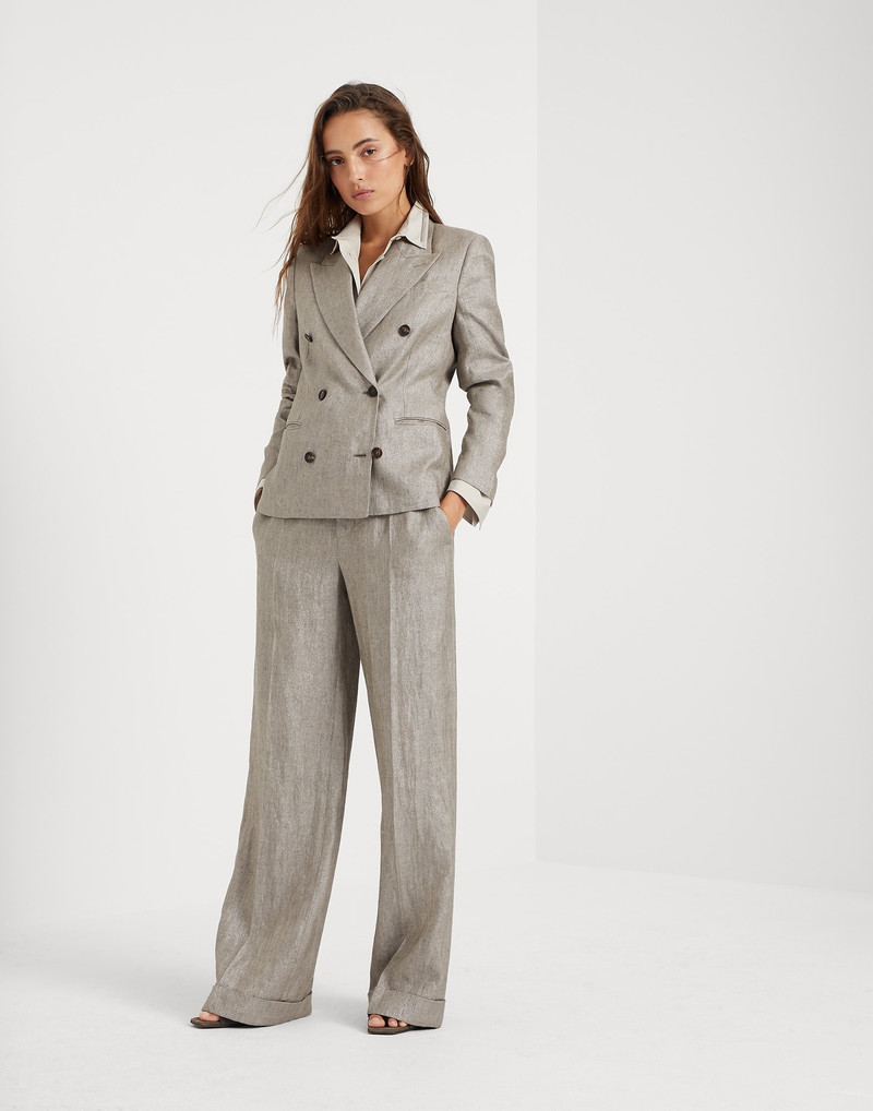 Sparkling linen twill blazer with monili 5