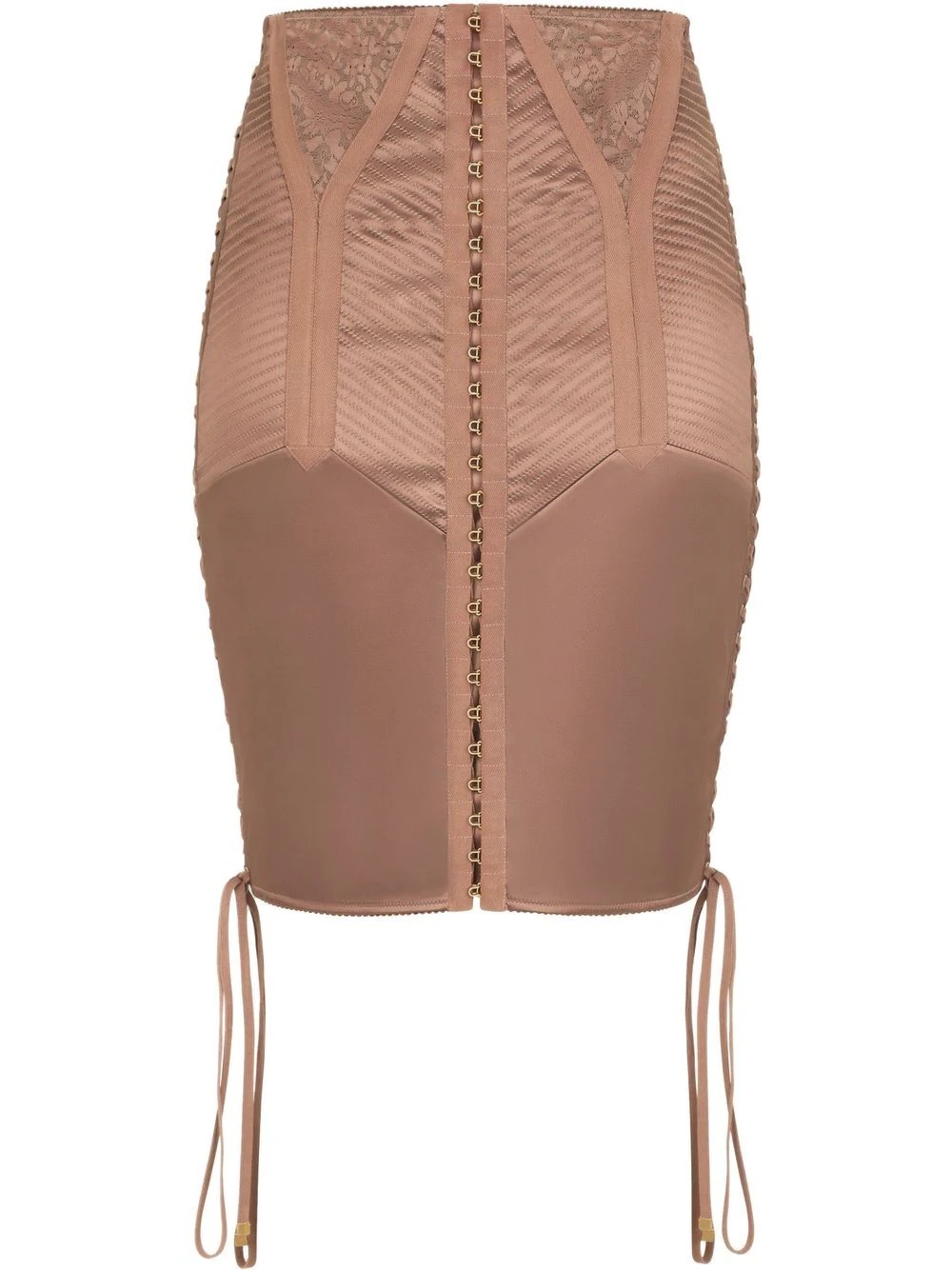 high-waisted lace-up skirt - 1