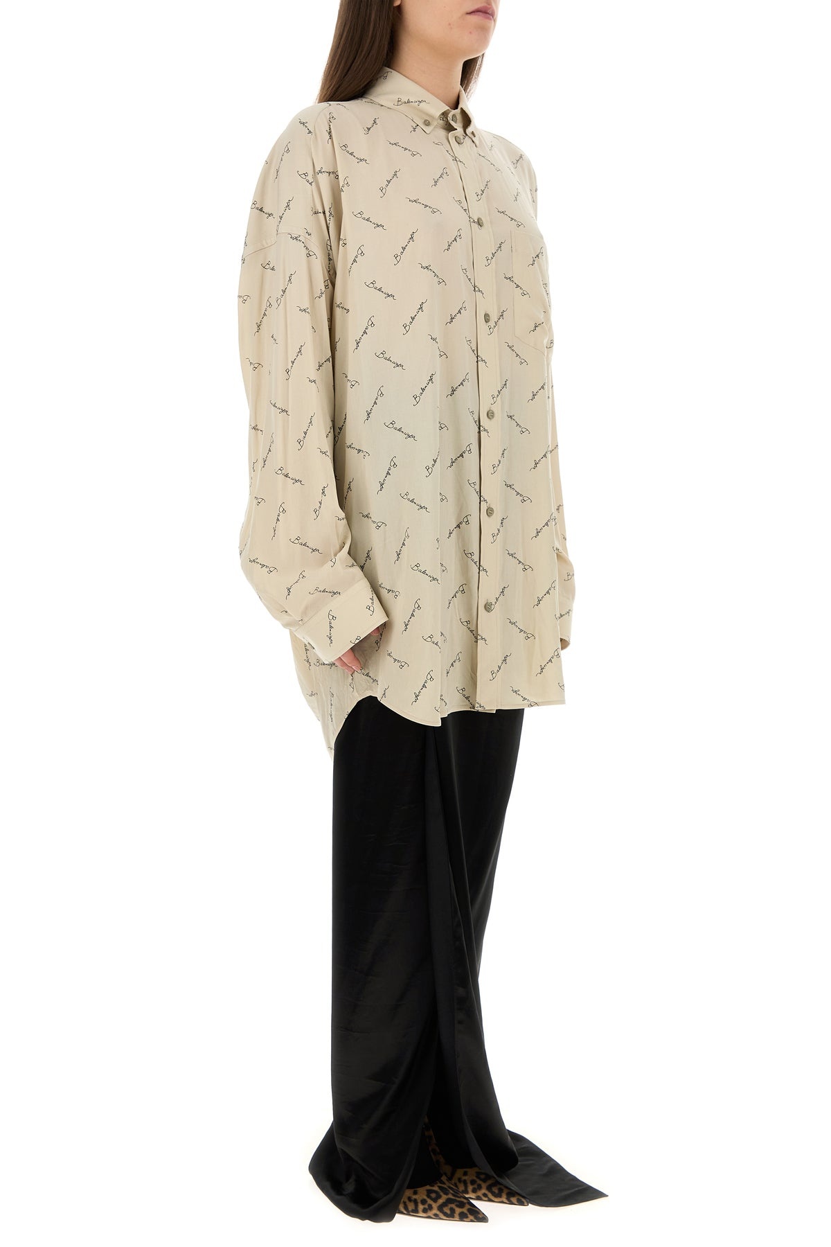 Printed viscose oversize shirt - 3